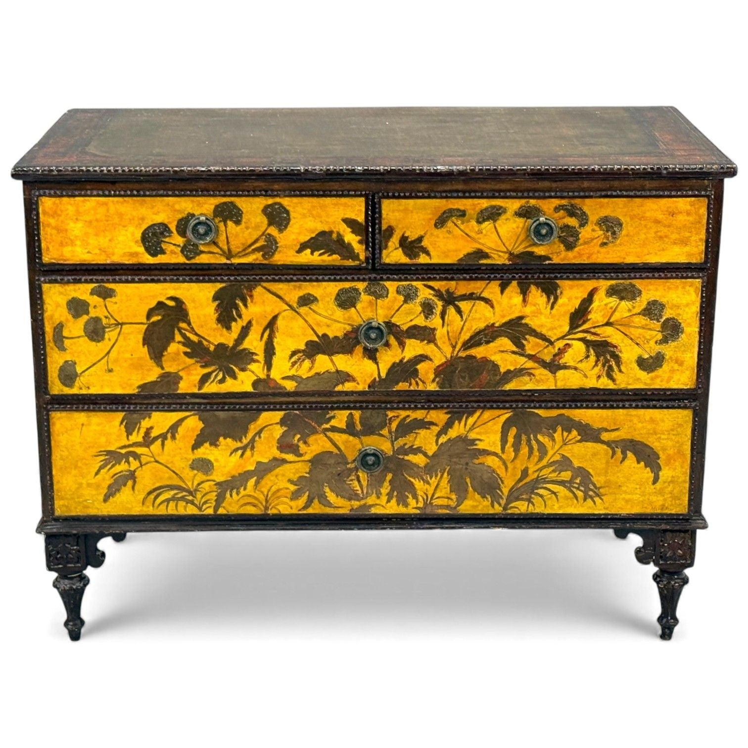 Max Kuehne, Silver Leaf, Painted Wood, Rare Commode, USA, 1950s