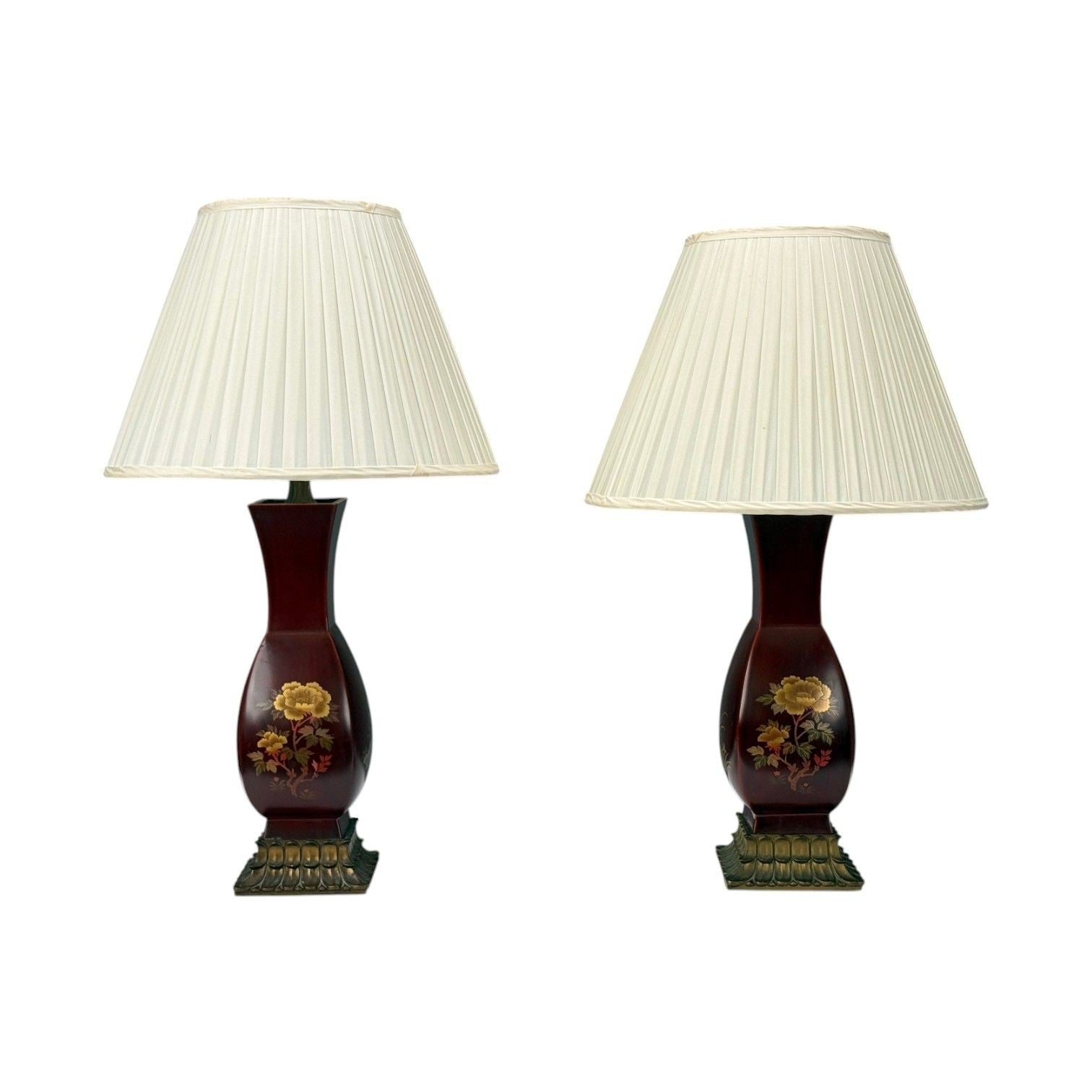 Japanese, Copper, Lacquered Metal, Brass, Maruni Vase Table Lamps, Japan, 1960s