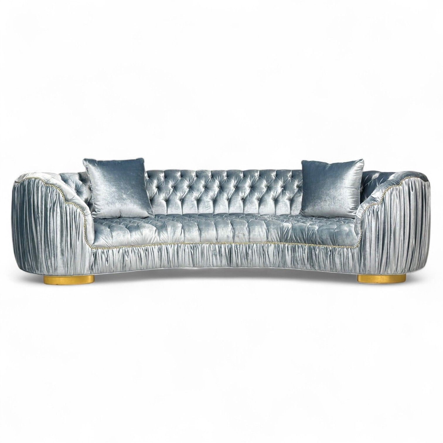 Emma Curved Sofa by Haute House for Neiman Marcus, Hardwood, Velvet
