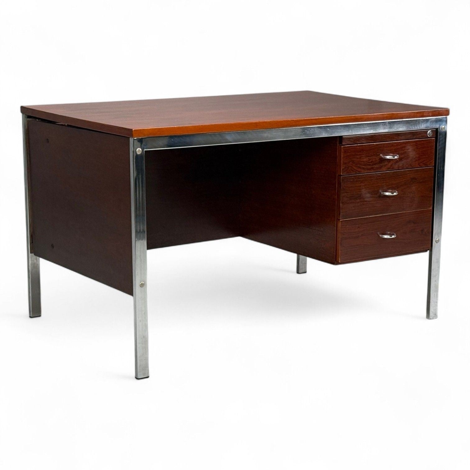 Jean Gillon, Brazilian Modern, Jacaranda, Chrome, Writing Desk, Brazil, 1960s
