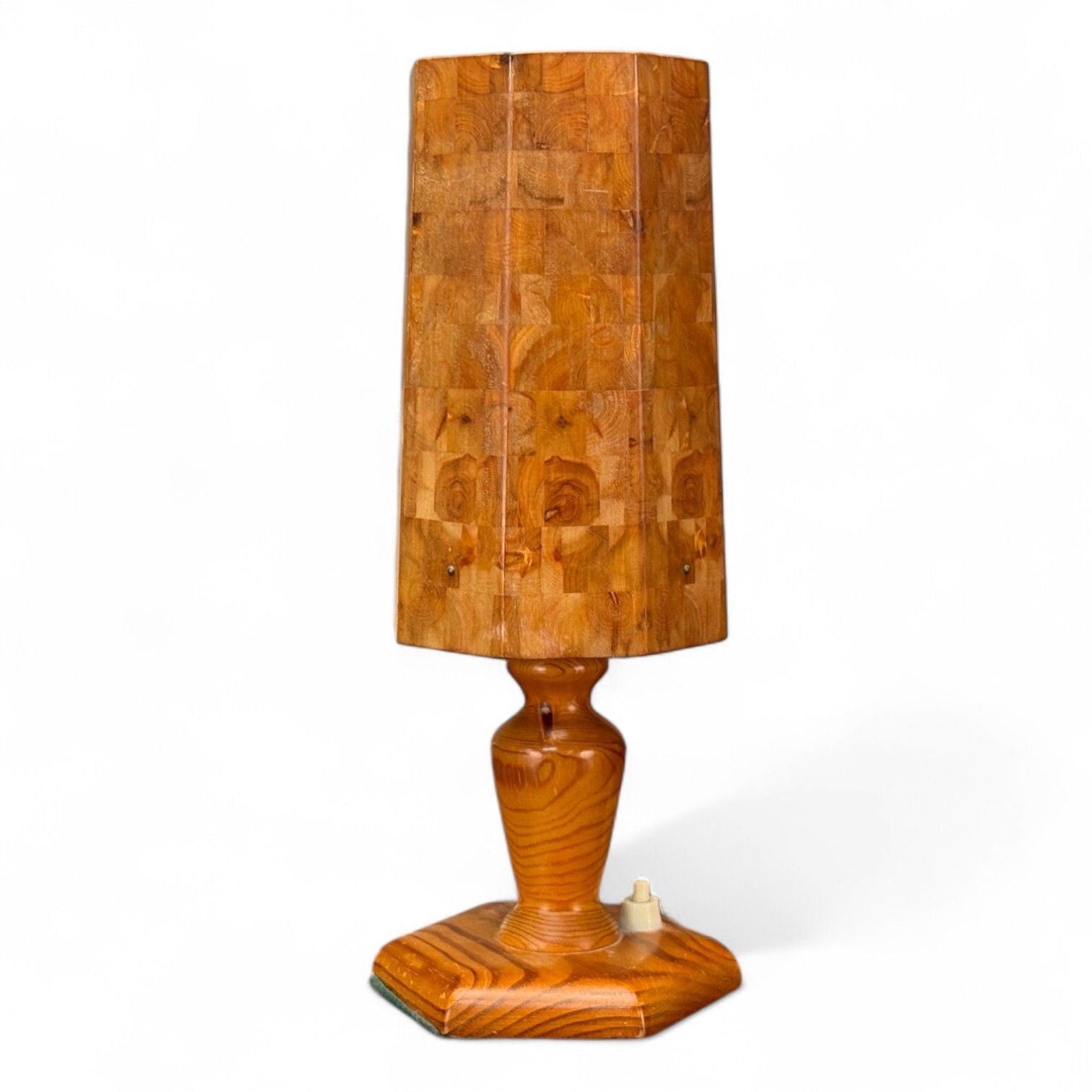 Swedish Modern, Pine, Marquetry, Table Lamp, Sweden, 1950s