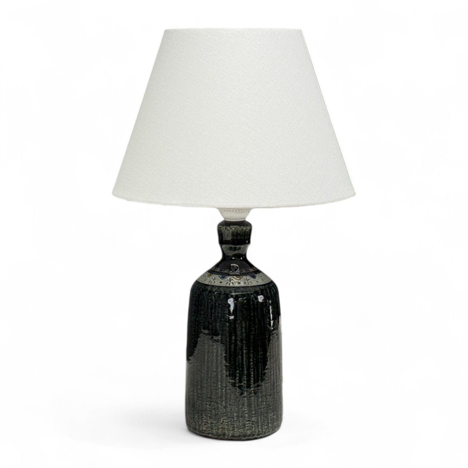 Yngve Blixt, Swedish Modern, Green Stoneware, Table Lamp, Sweden, 1960s
