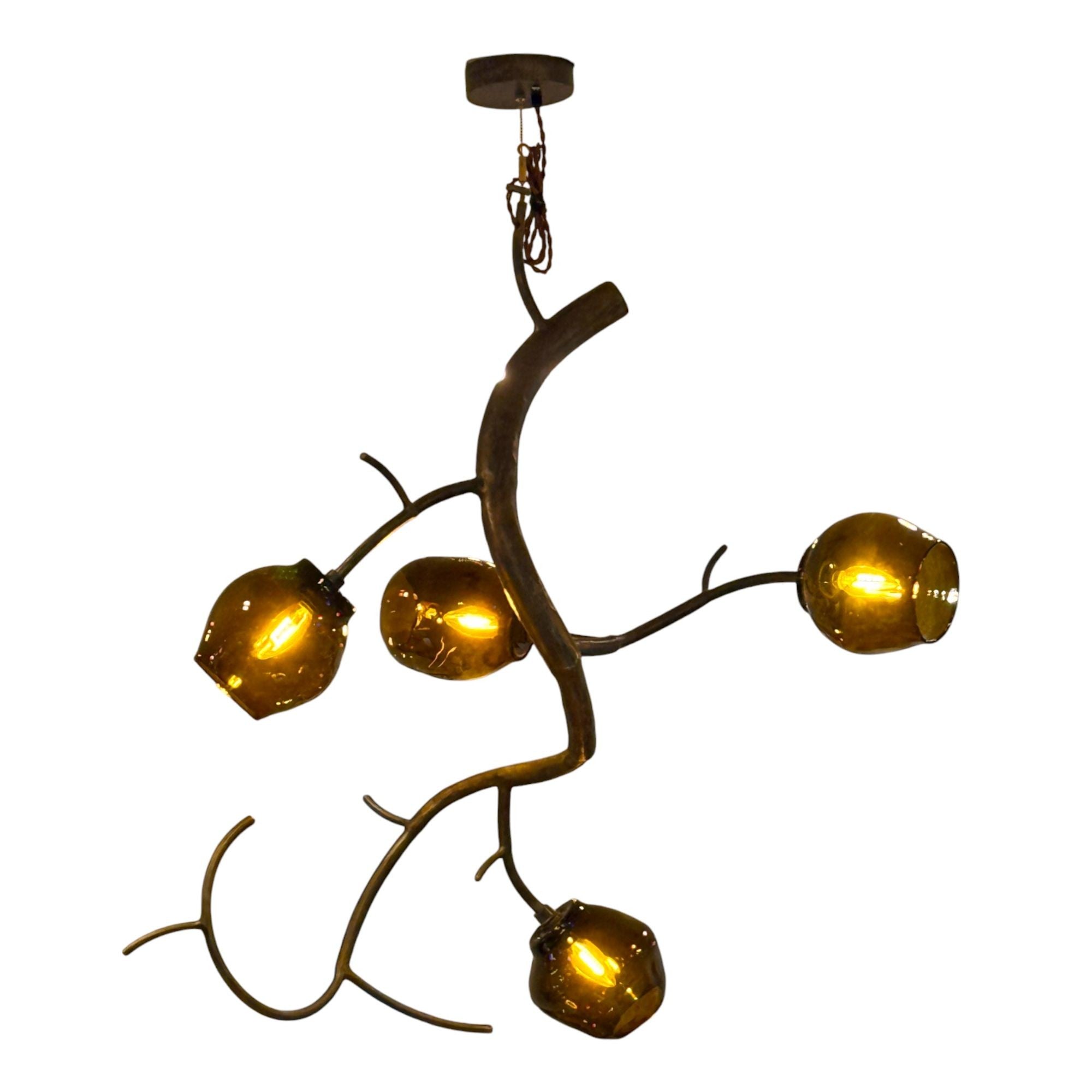 Christopher Poehlmann, Modern Blossom Pendant Chandelier, Silvered Glass, 21st C