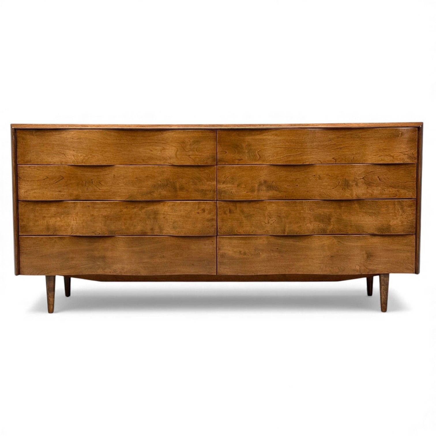 Edmond J Spence, Swedish Modern, Maple, Rare Wave Dresser, 1950s