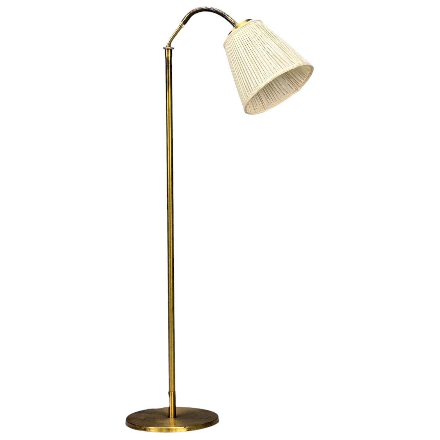 H.W. Armatur, Swedish Modern, Floor Lamp, Brass, Fabric, Sweden, 1940s