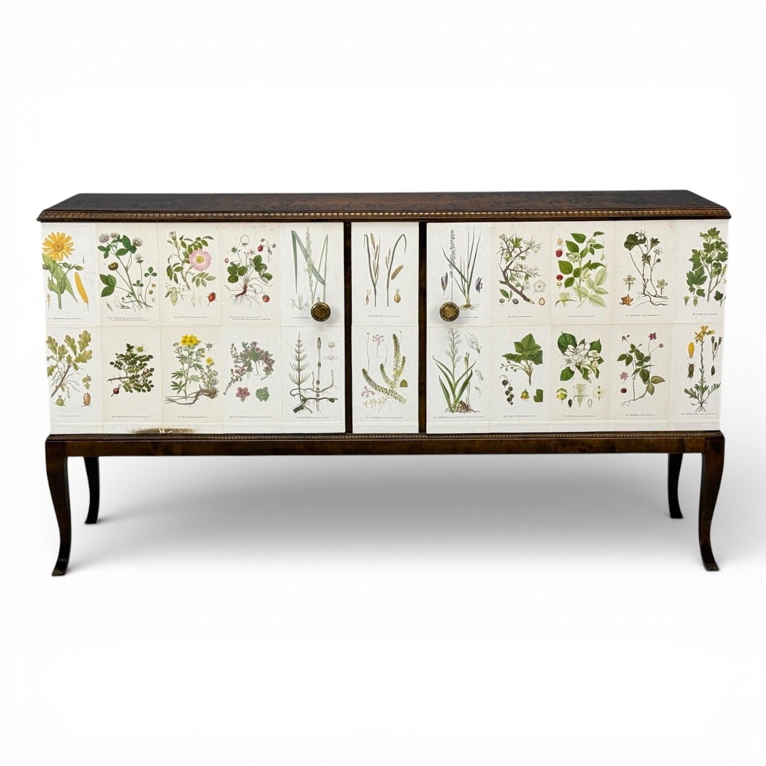 Swedish Modern, Nordens Flora Credenza, Wallpaper, Birch, Sweden, 1940s