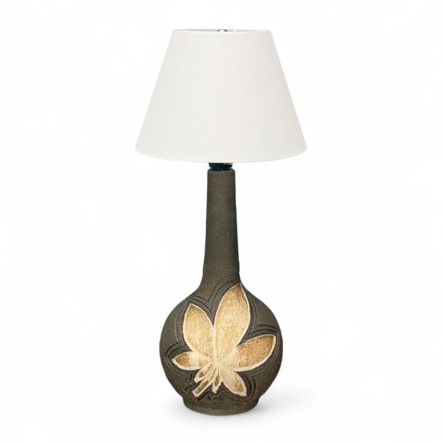 Løvemose Keramik, Brown Stoneware, Table Lamp, Denmark, 1960s