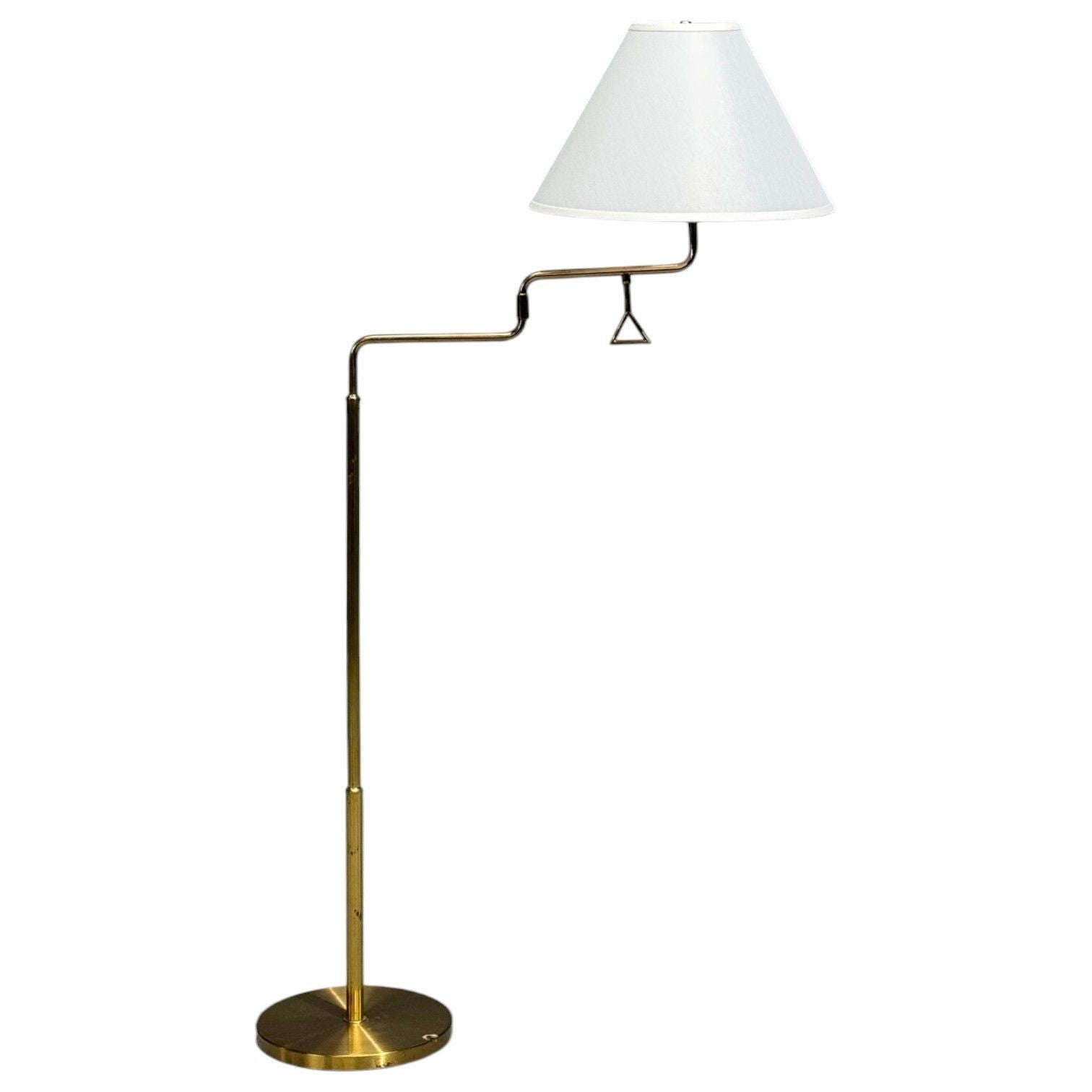 Armaturhantverk Göteborg, Articulating Floor Lamp, Brass, Fabric, Sweden, 1960s