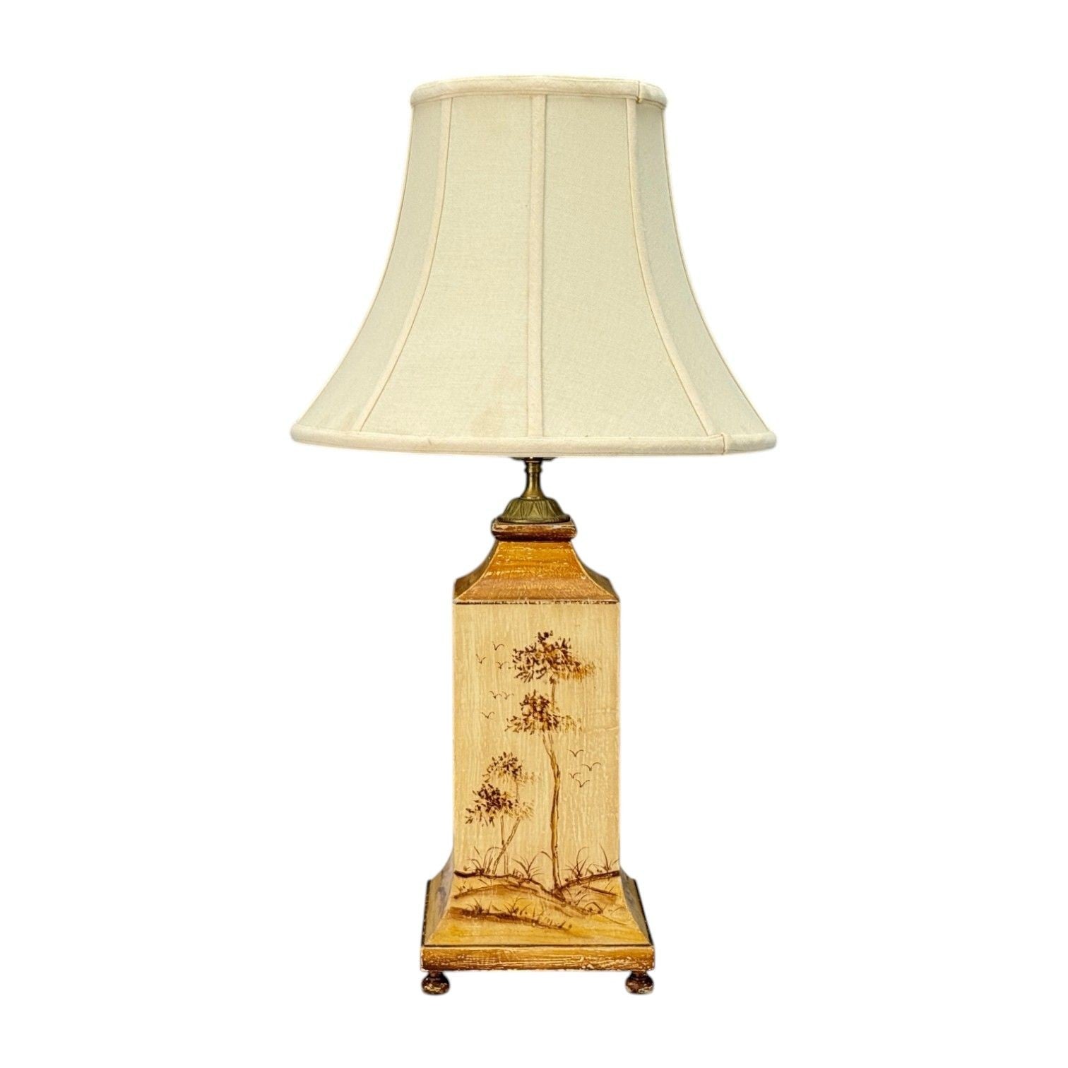Chinoiserie, Painted Wood, Brass, Table Lamp, USA, 1960s