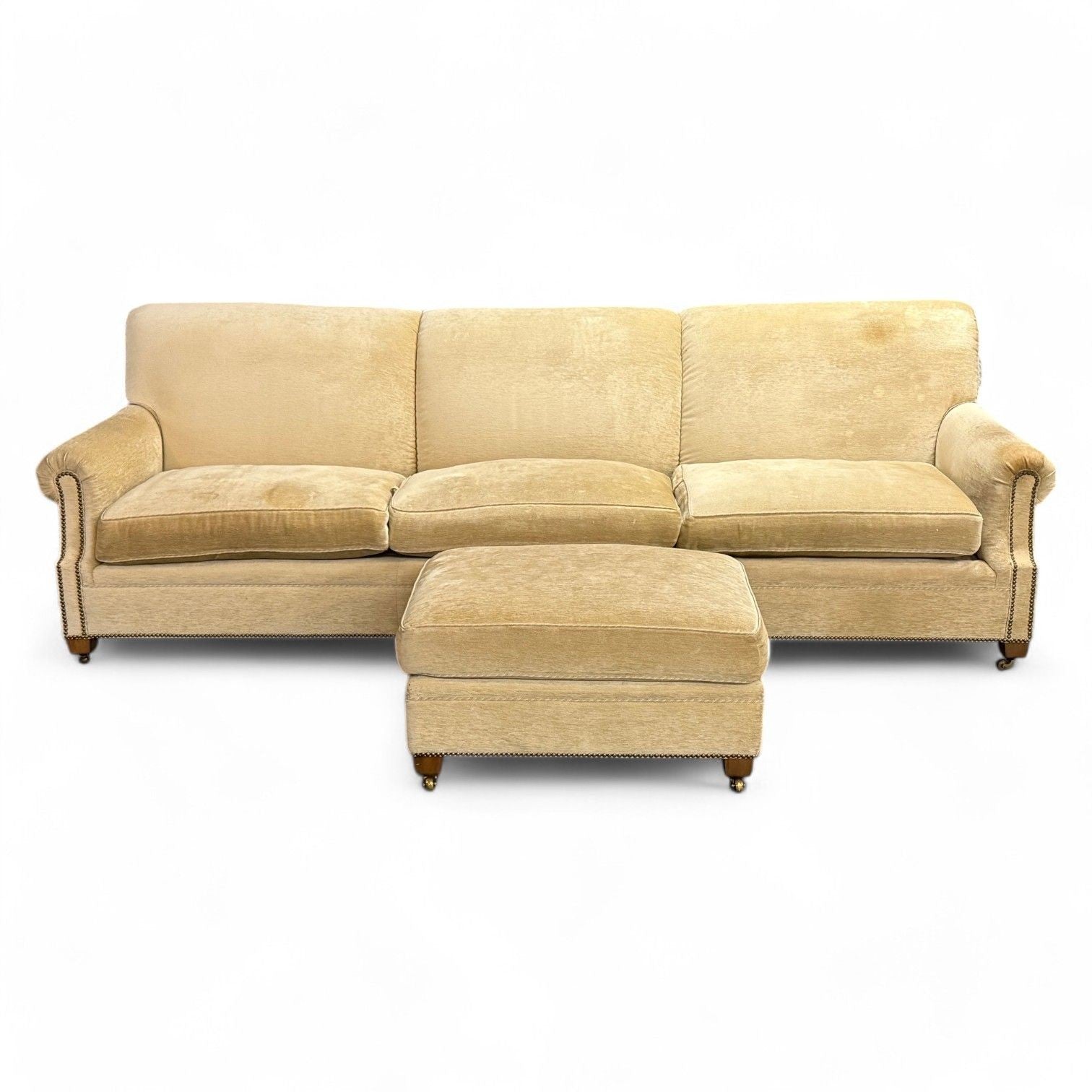 O’Henry House, Large Traditional Sofa and Ottoman, Velvet, USA, 2000s