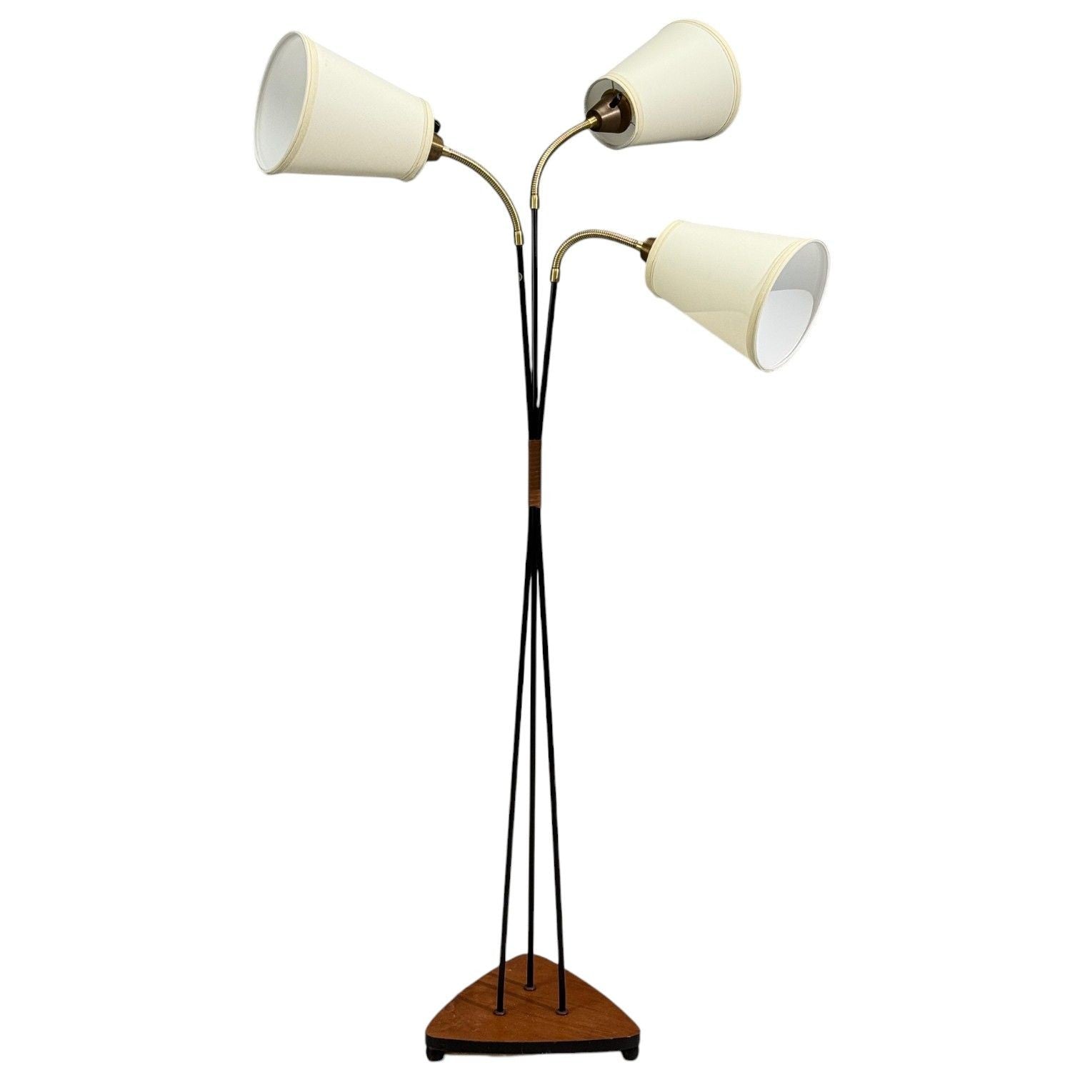 Swedish Modern, Adjustable Floor Lamp, Teak, Lacquered Metal, Sweden, 1960s