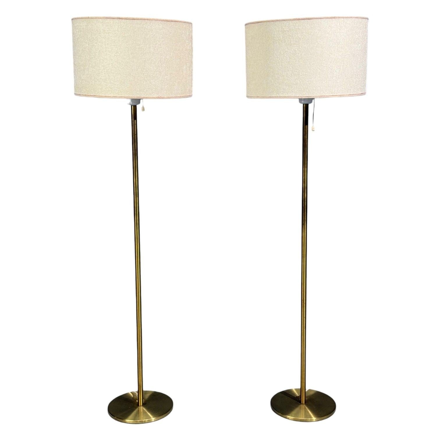 Luxus Vittsjö, Floor Lamps, Patinated Brass, Sweden, 1960s