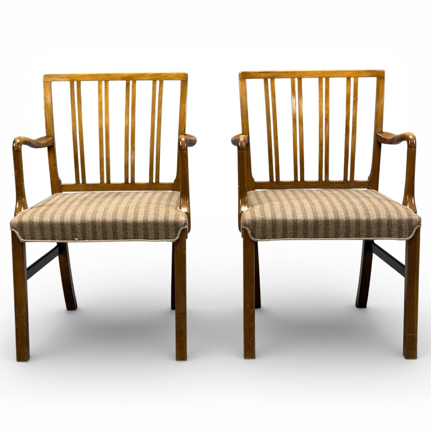 Ole Wanscher, Armchairs, Beech, Fabric, Denmark, 1940s