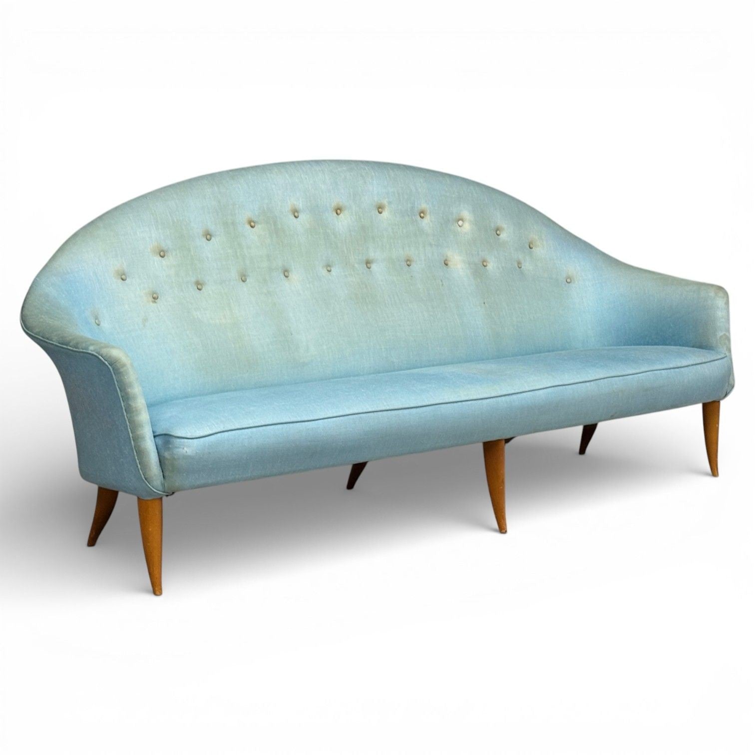 Kerstin Hörlin-Holmquist, Sofa, Beech, Fabric, Sweden, 1940s