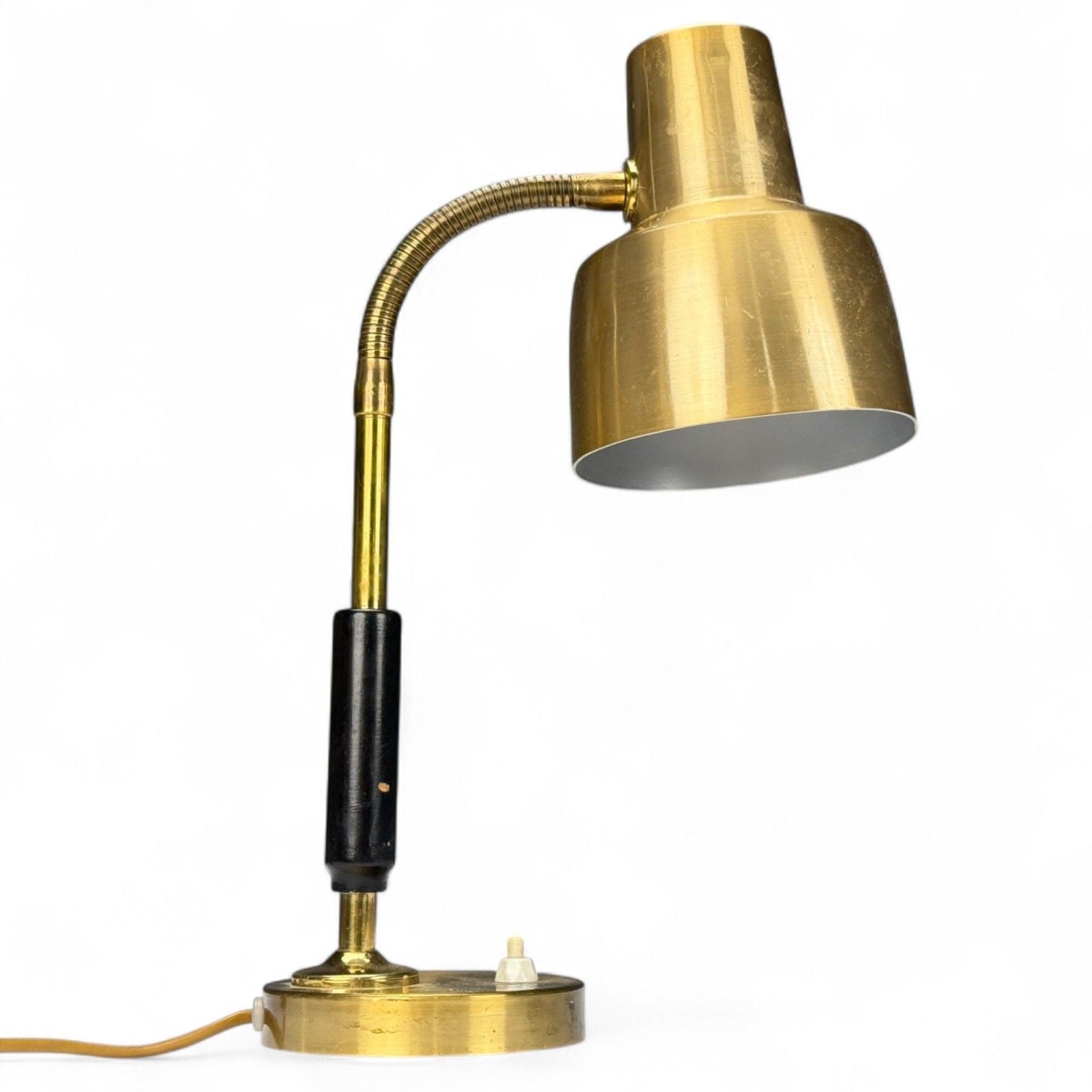 Armaturhantverk Tibro, Brass, Adjustable Desk Lamp, Sweden, 1960s