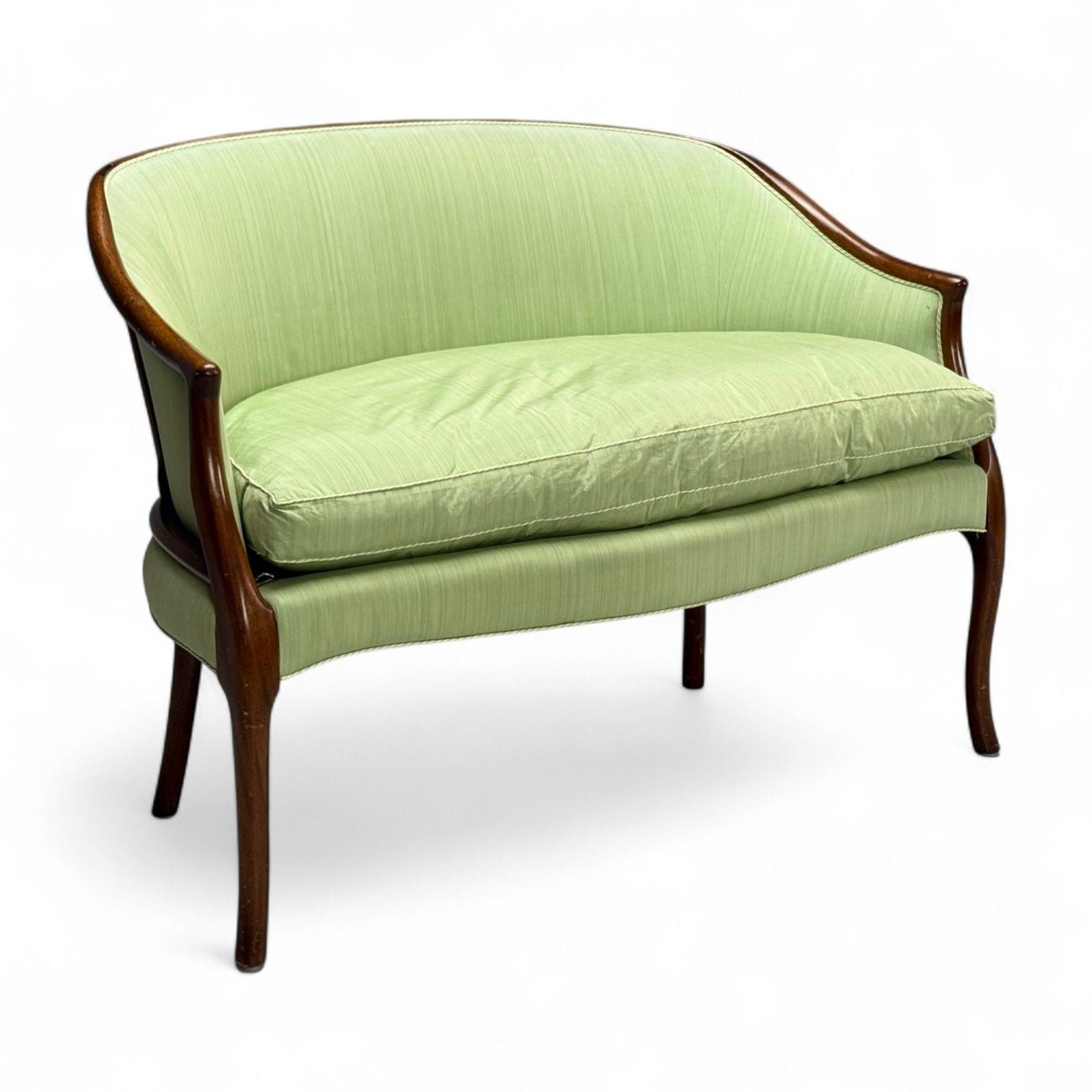 Georgian, Mahogany, Fabric, Settee, USA, 1990s