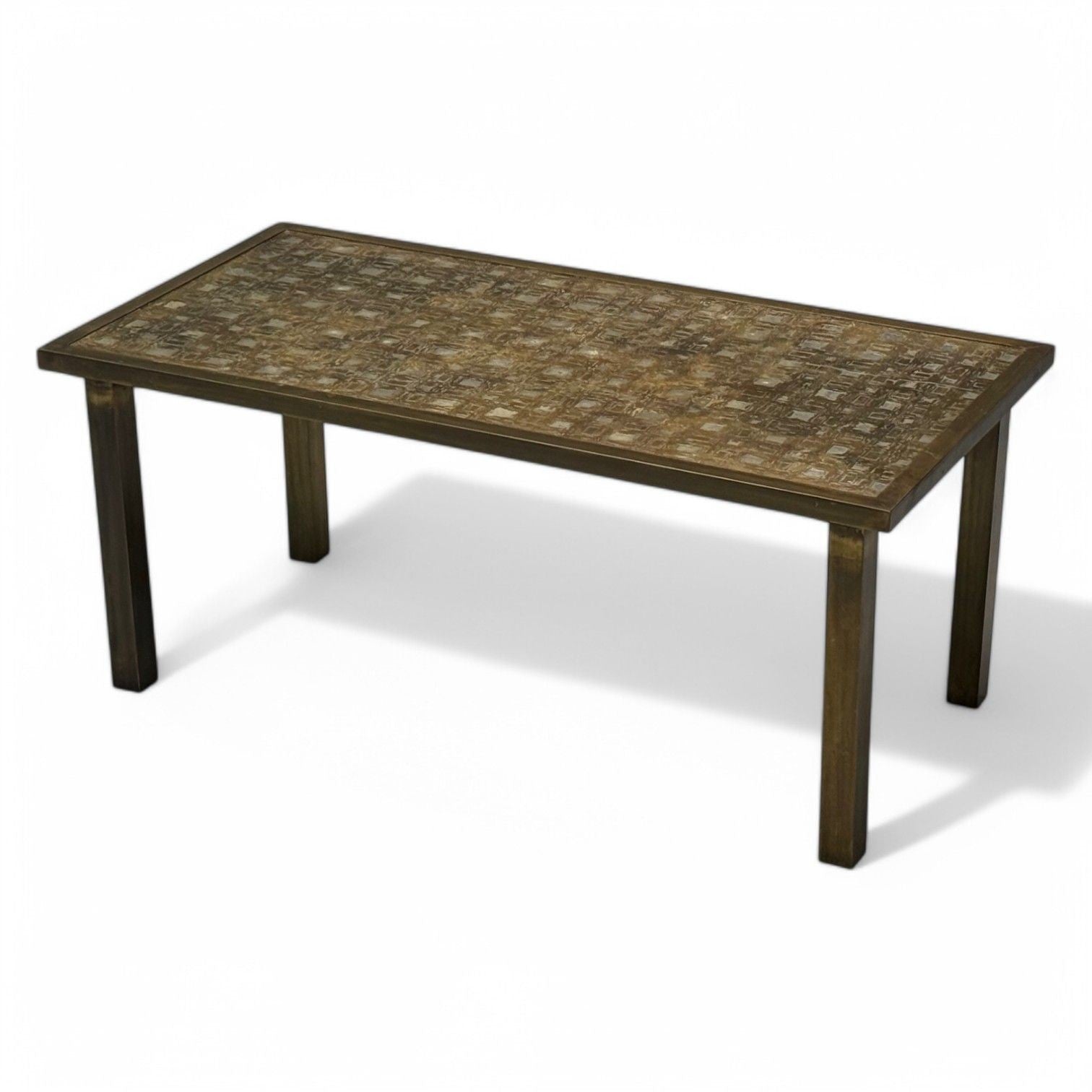 Philip & Kelvin LaVerne, Mid-Century, Etched Bronze Fantasia Coffee Table, 1960s