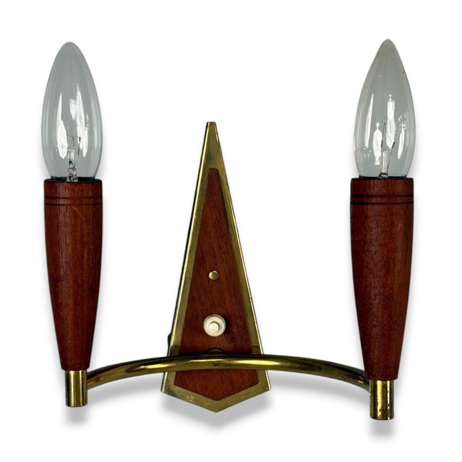 Danish Modern, Teak, Brass, Wall Light, Denmark, 1960s