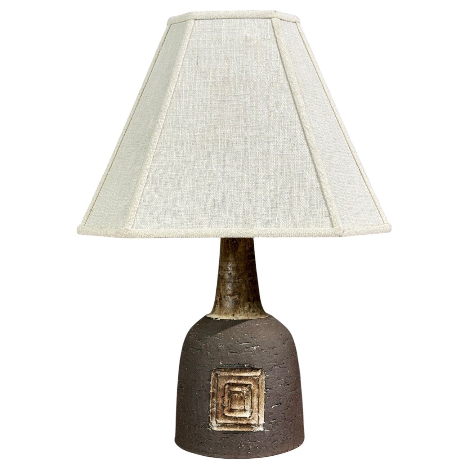 Fridtjof Sejersen, Table Lamp, Brown Ceramic, Denmark, 1960s