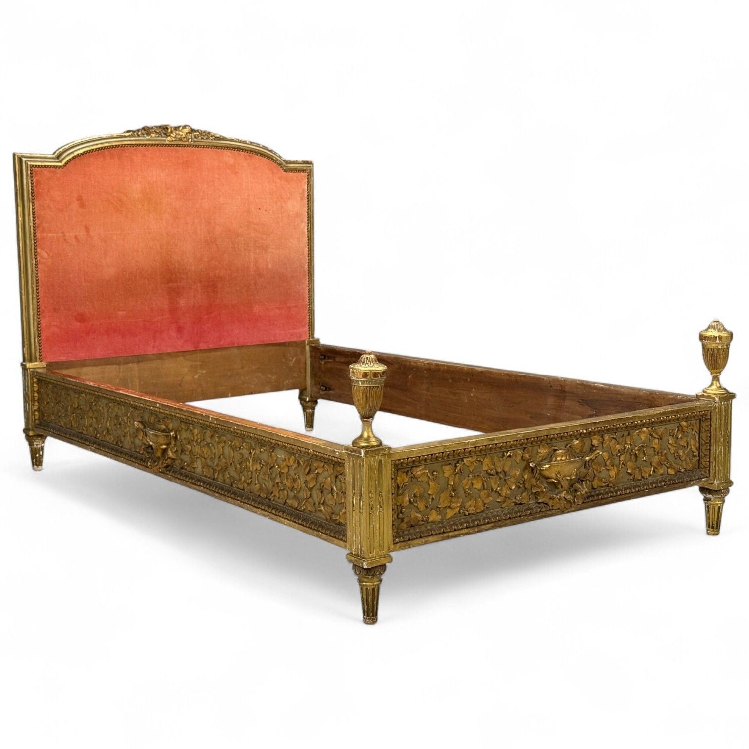 Neoclassical, Clayed Gilt, Carved Wood, Twin Bedframe, France, 1900s