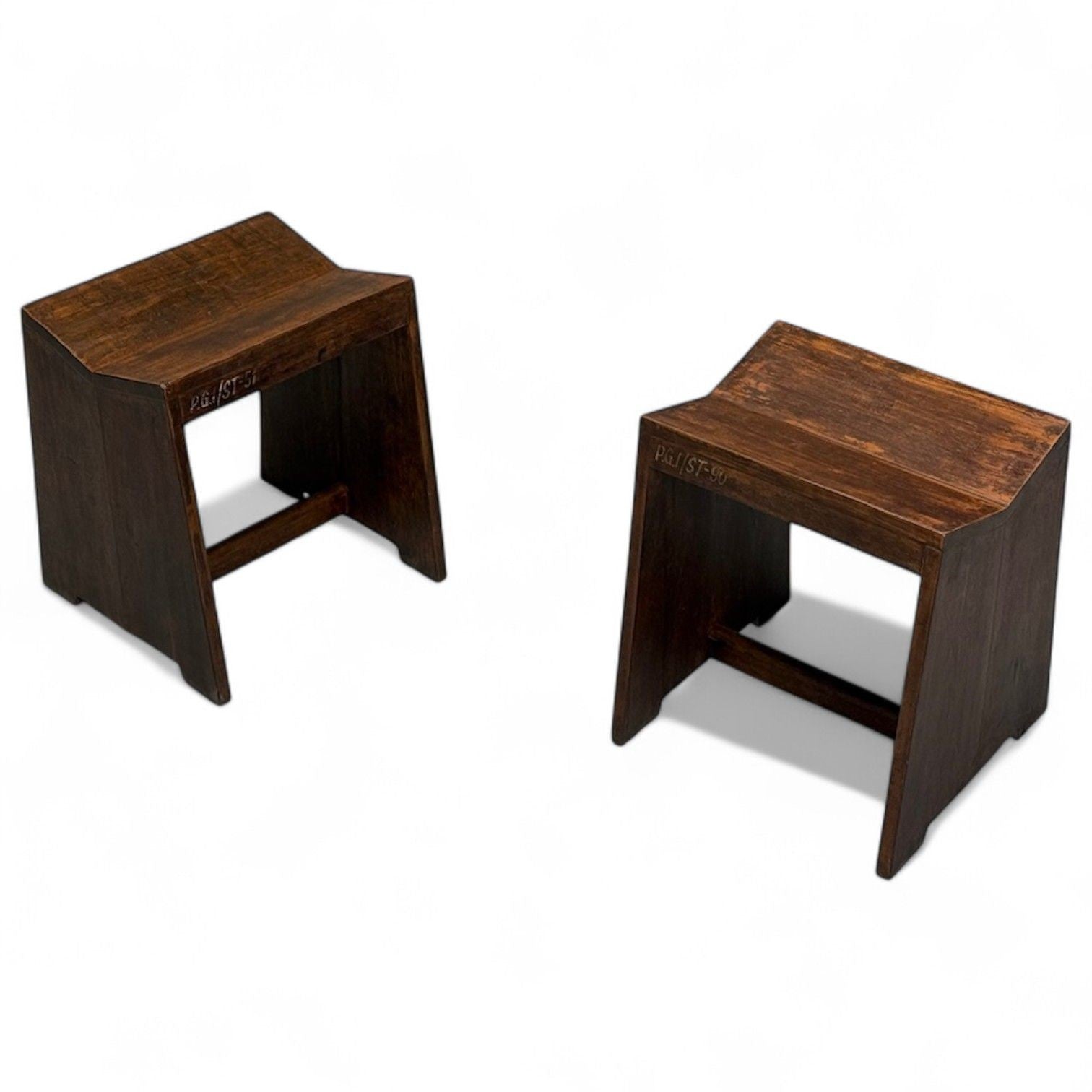 Pierre Jeanneret, French Mid-Century Modern, Sewing Stools, Chandigarh, 1960s