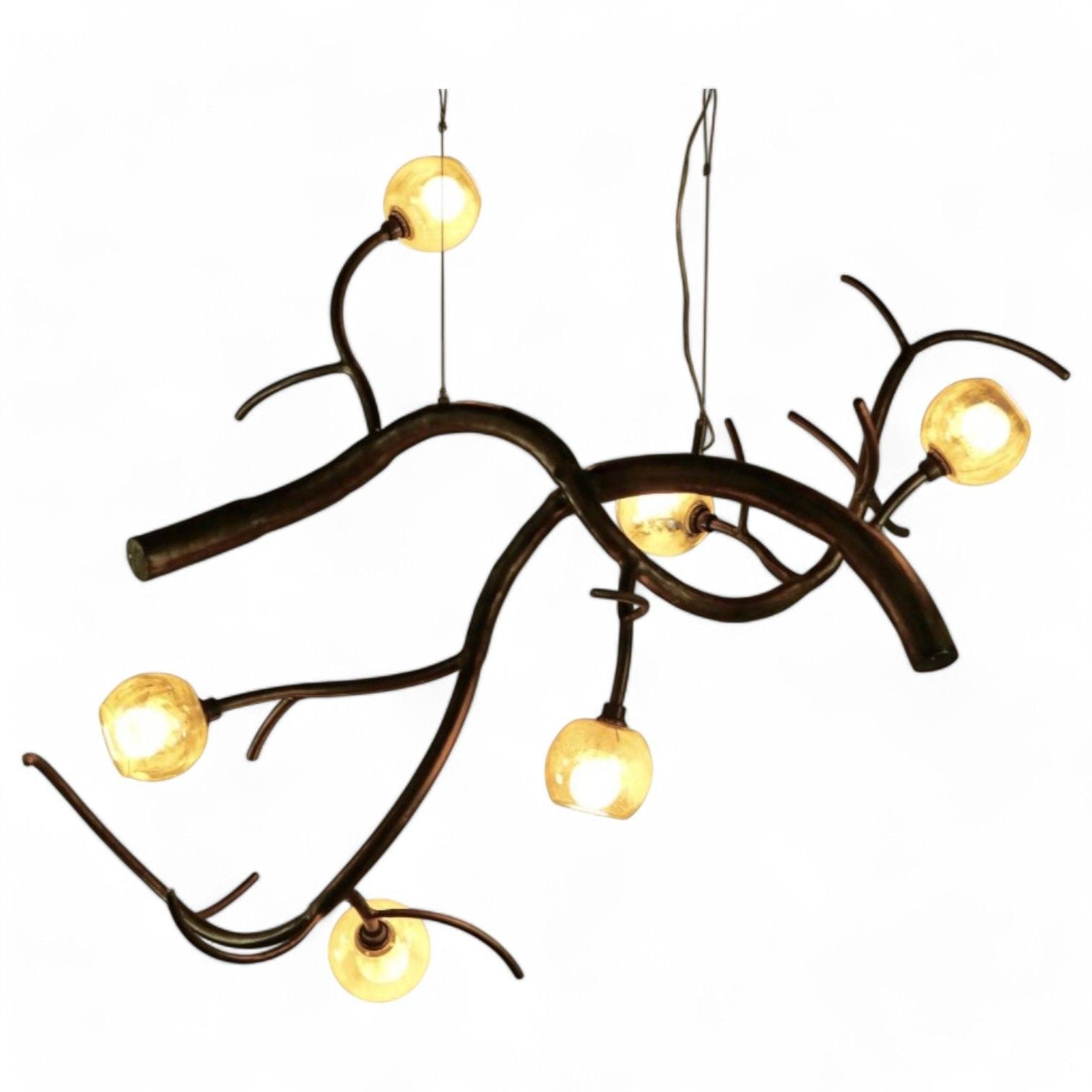 Christopher Poehlmann, Modern Sculptural Branch Chandelier, Mirrored Glass
