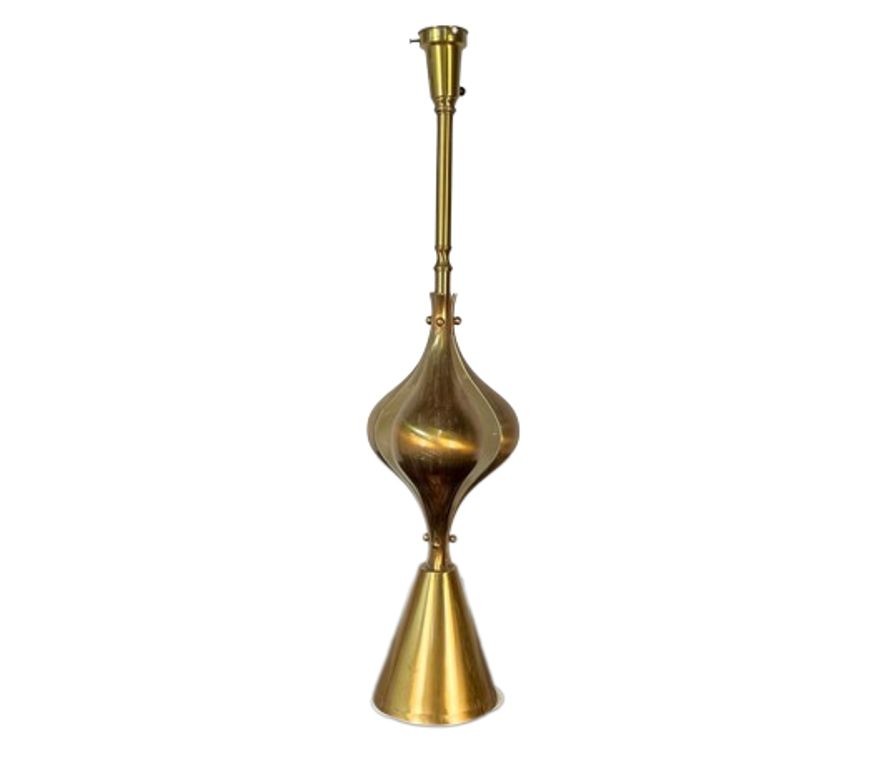 Single Hollywood Regency Style Brass Table / Desk Lamp