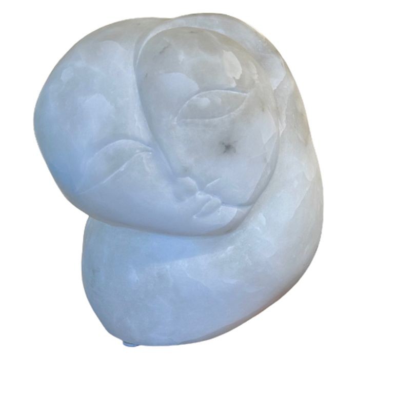 Contemporary Figural Marble Bust Depicting Heart Shaped Face Signed Forma