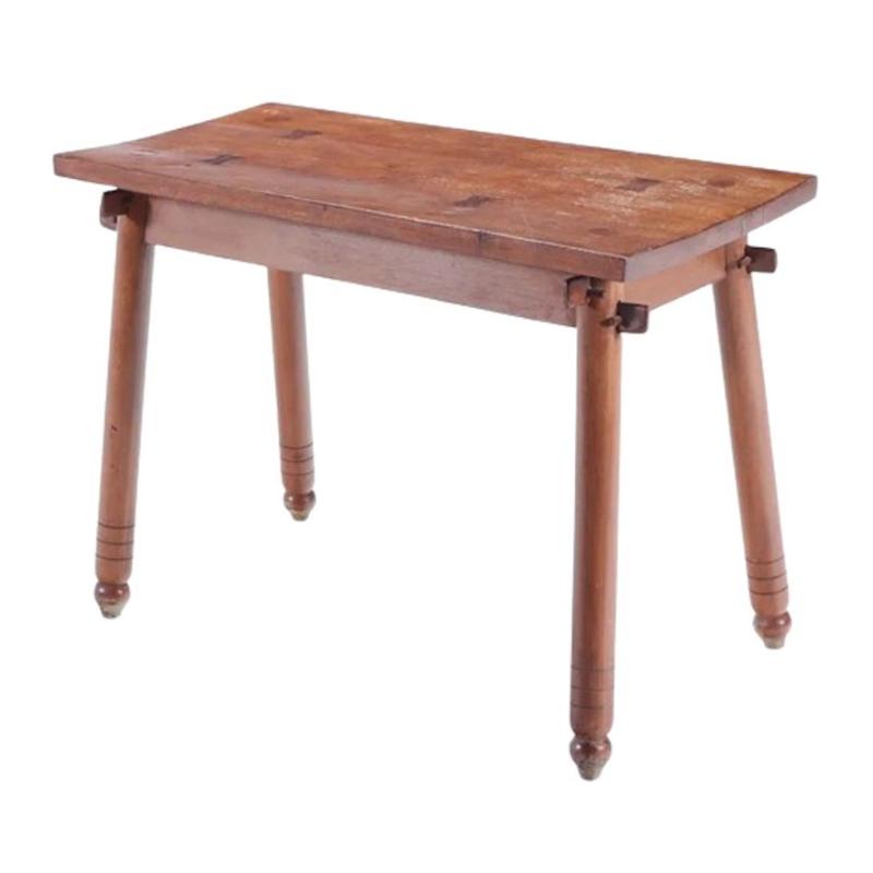 Rustic French Mid-Century Modern Provincial Oak Console Table, Farmhouse