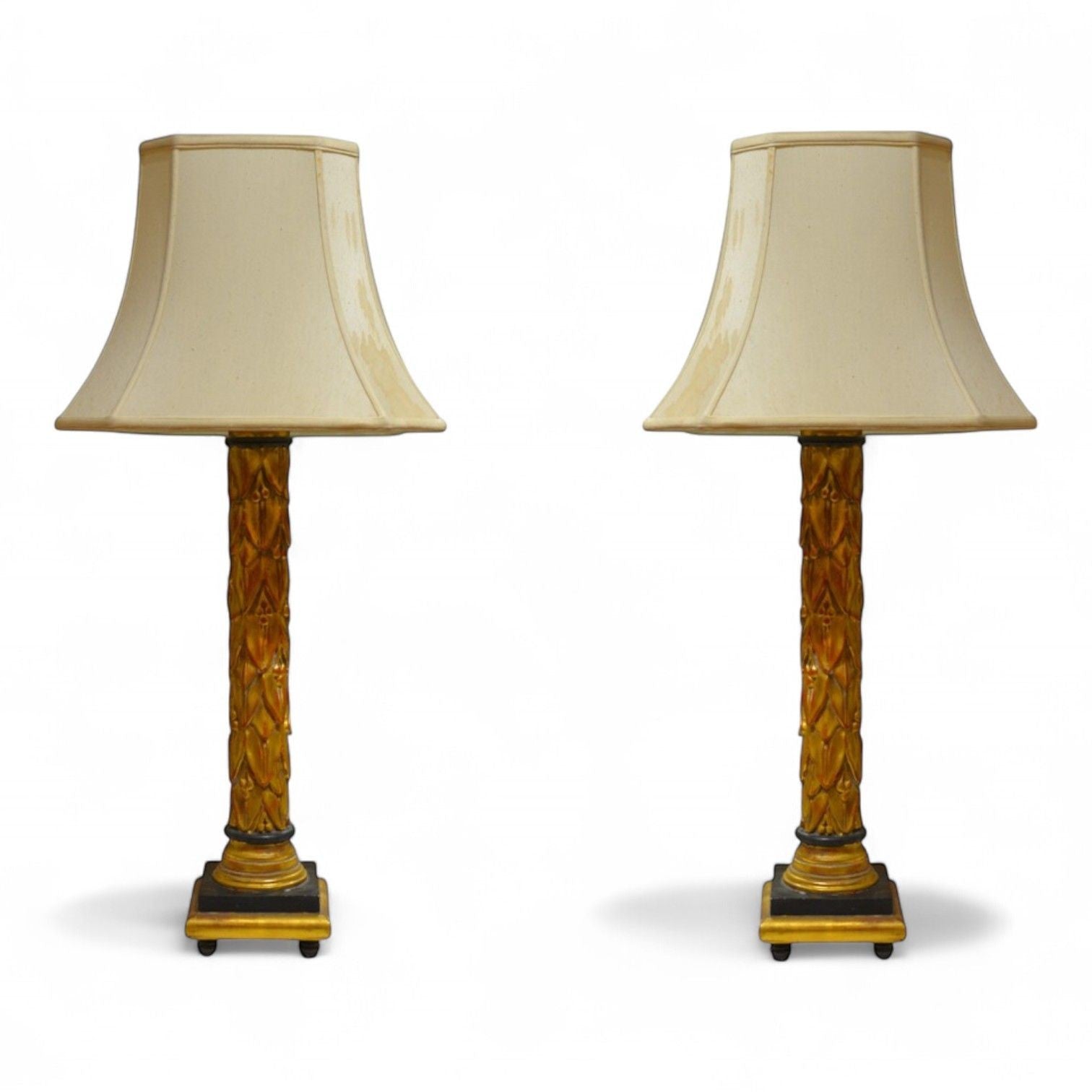 Maison Jansen, Hollywood Regency, Giltwood, Table Lamps, France, 1950s