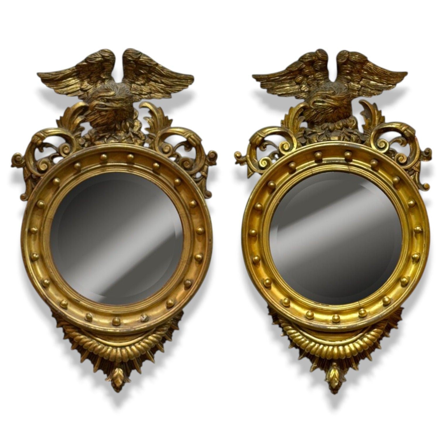 Federal Style, Giltwood, Convex Mirror, Regency Wall Mirrors, USA, 19th C.