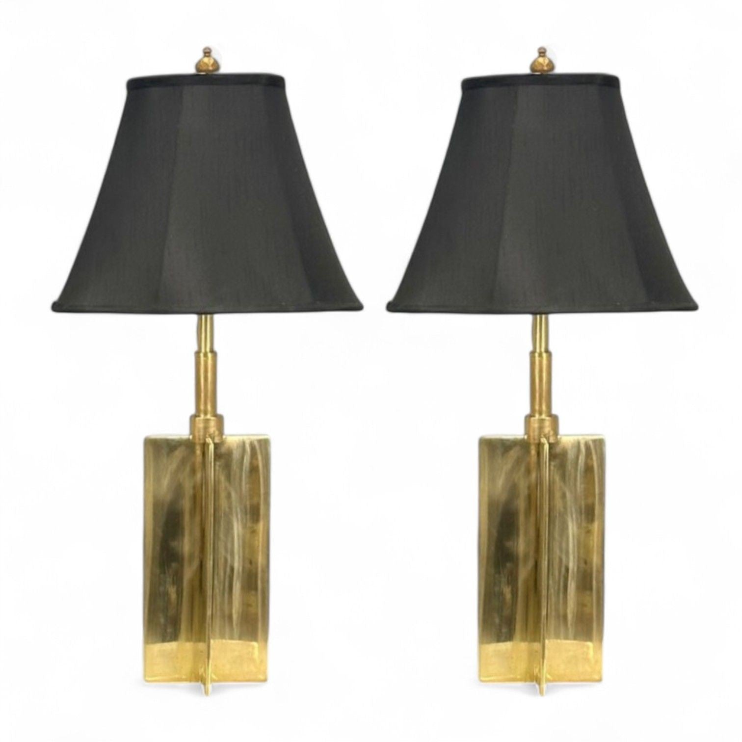 Jean Michel Frank Style, Mid-Century Modern, Bronze, Table Lamps, 1970s