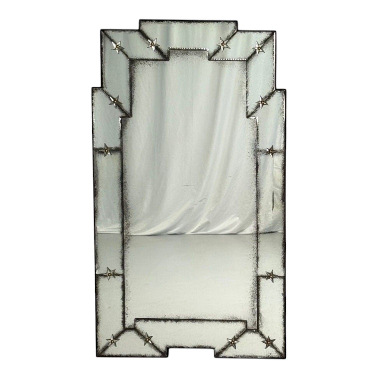 Art Deco Style, Antique and Beveled Glass, Venetian Wall Mirror