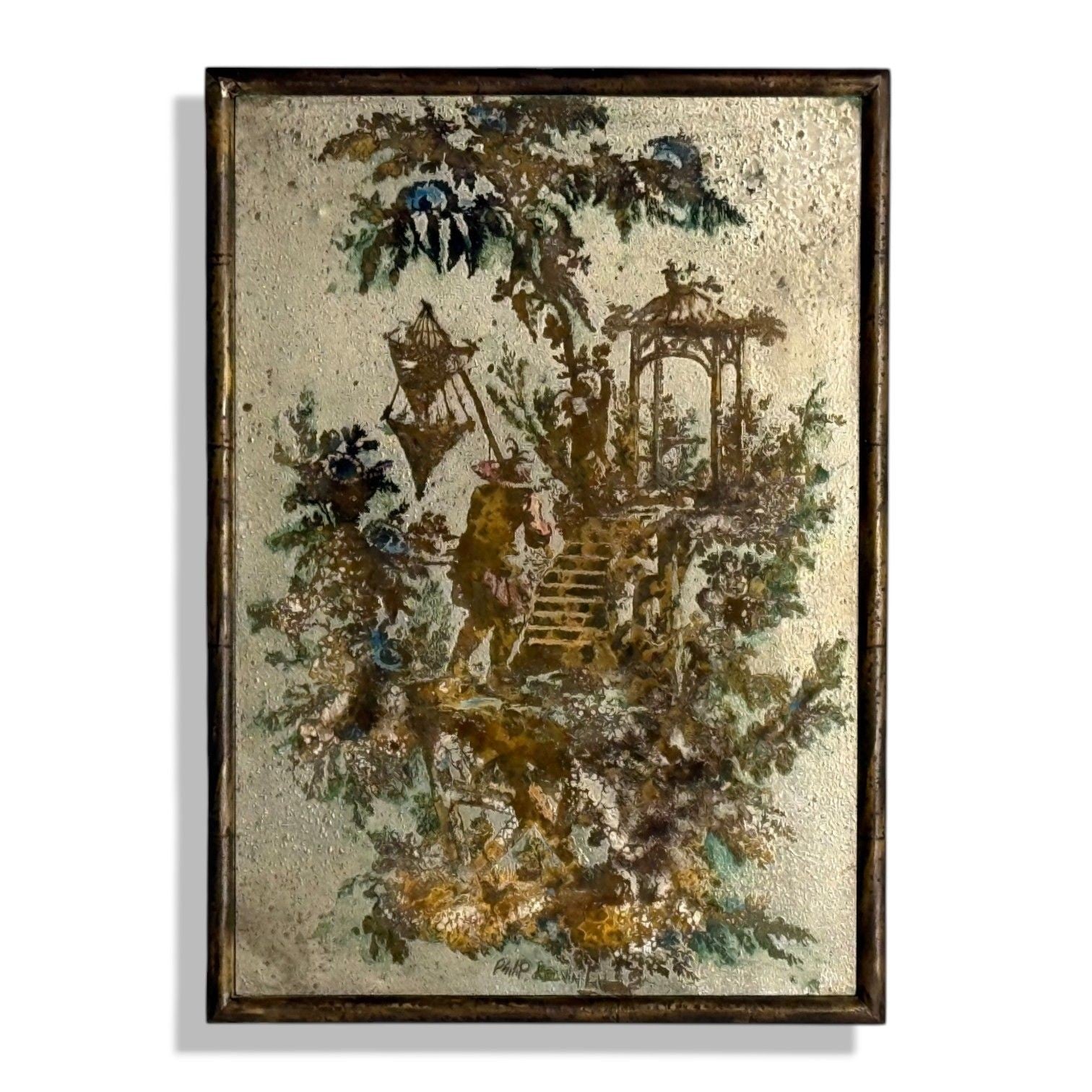 Philip & Kelvin LaVerne, Bronze, Chinois Wall Plaque, USA, 1960s