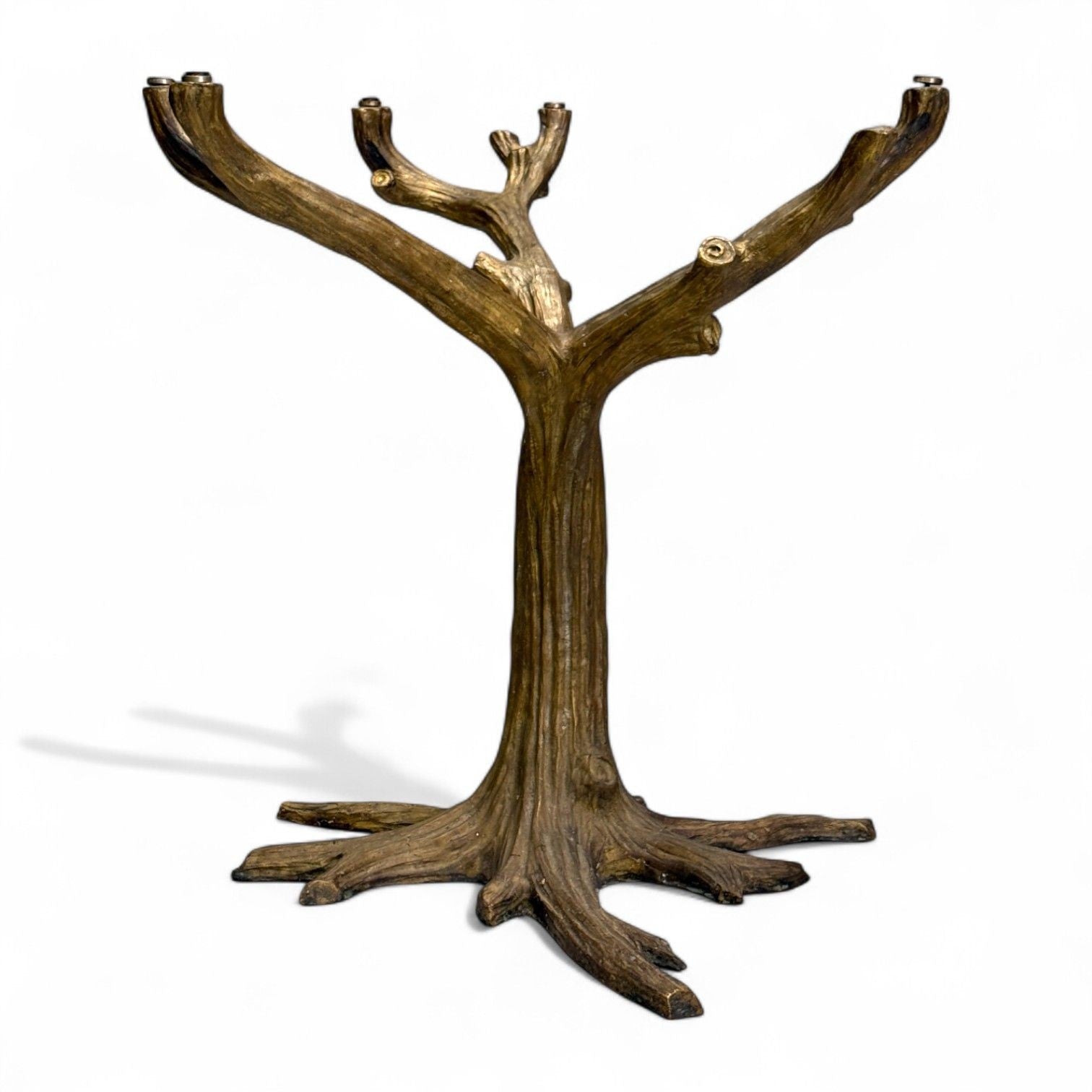Organic Modern, Gilt Metal, Faux Bois Table Base, United States, 21st c.