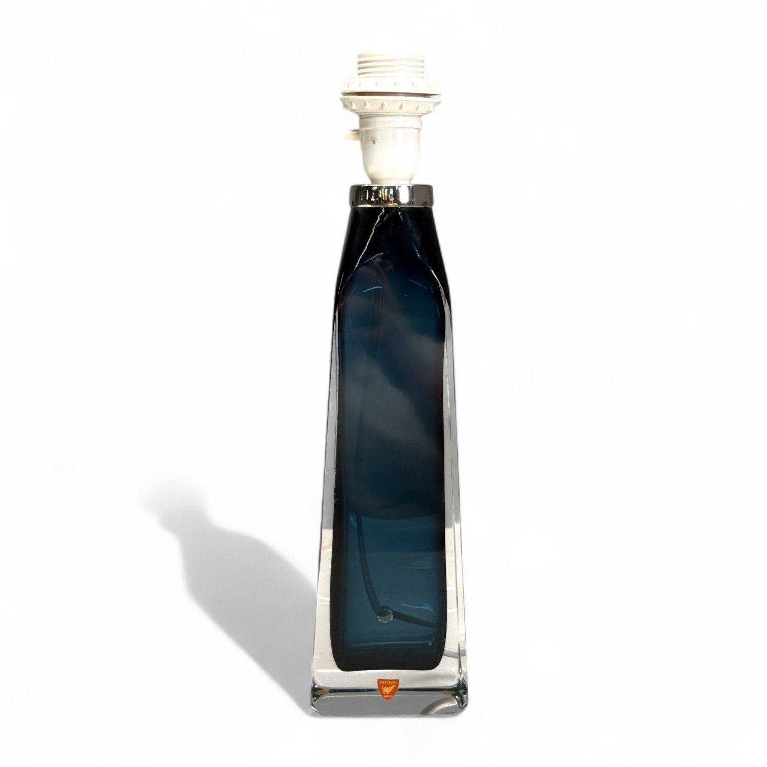 Nils Landberg, Swedish Modern, Blue Tinted Glass, Table Lamp, Sweden, 1960s
