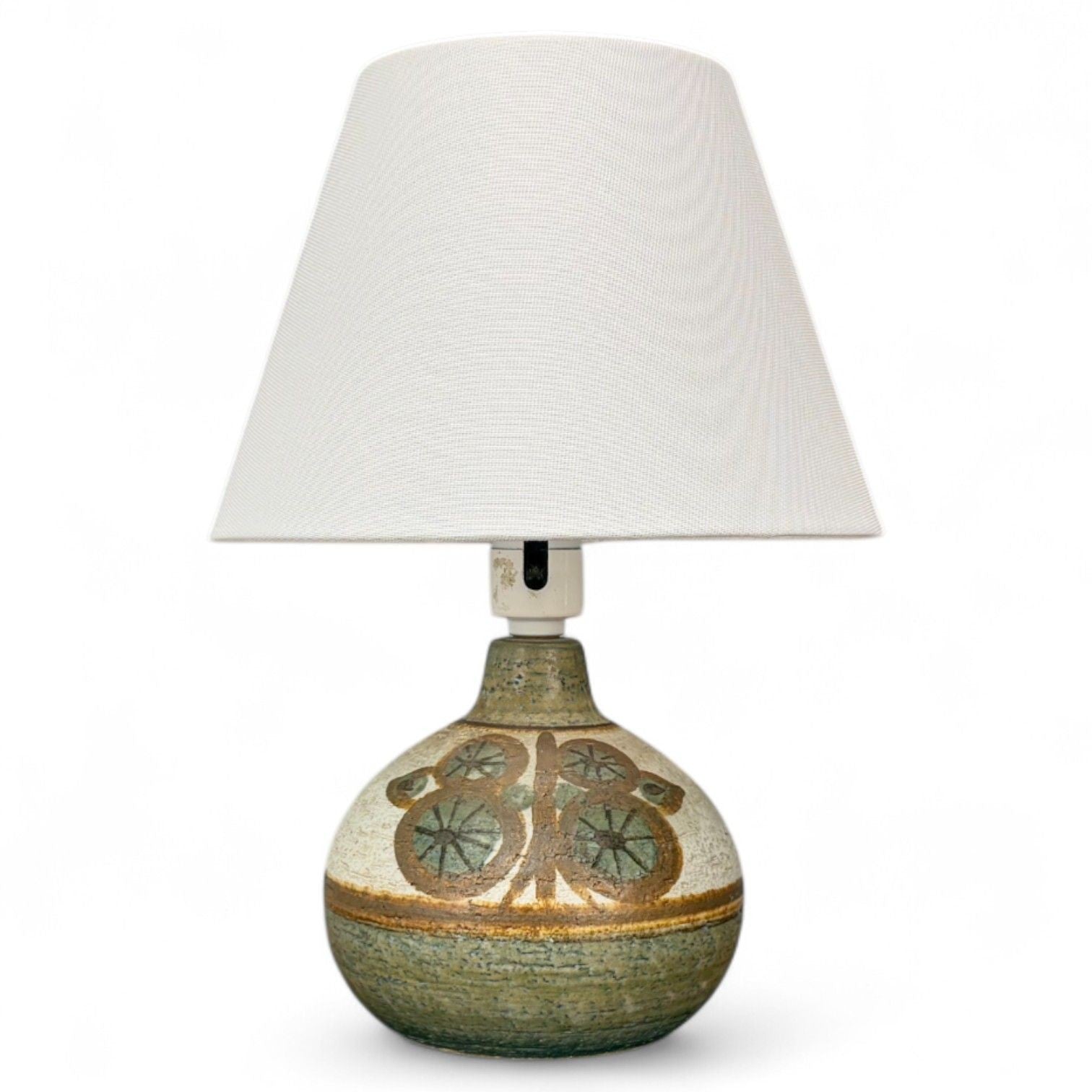 Søholm Keramik, Danish Modern, Beige Stoneware, Table Lamp, Denmark, 1960s