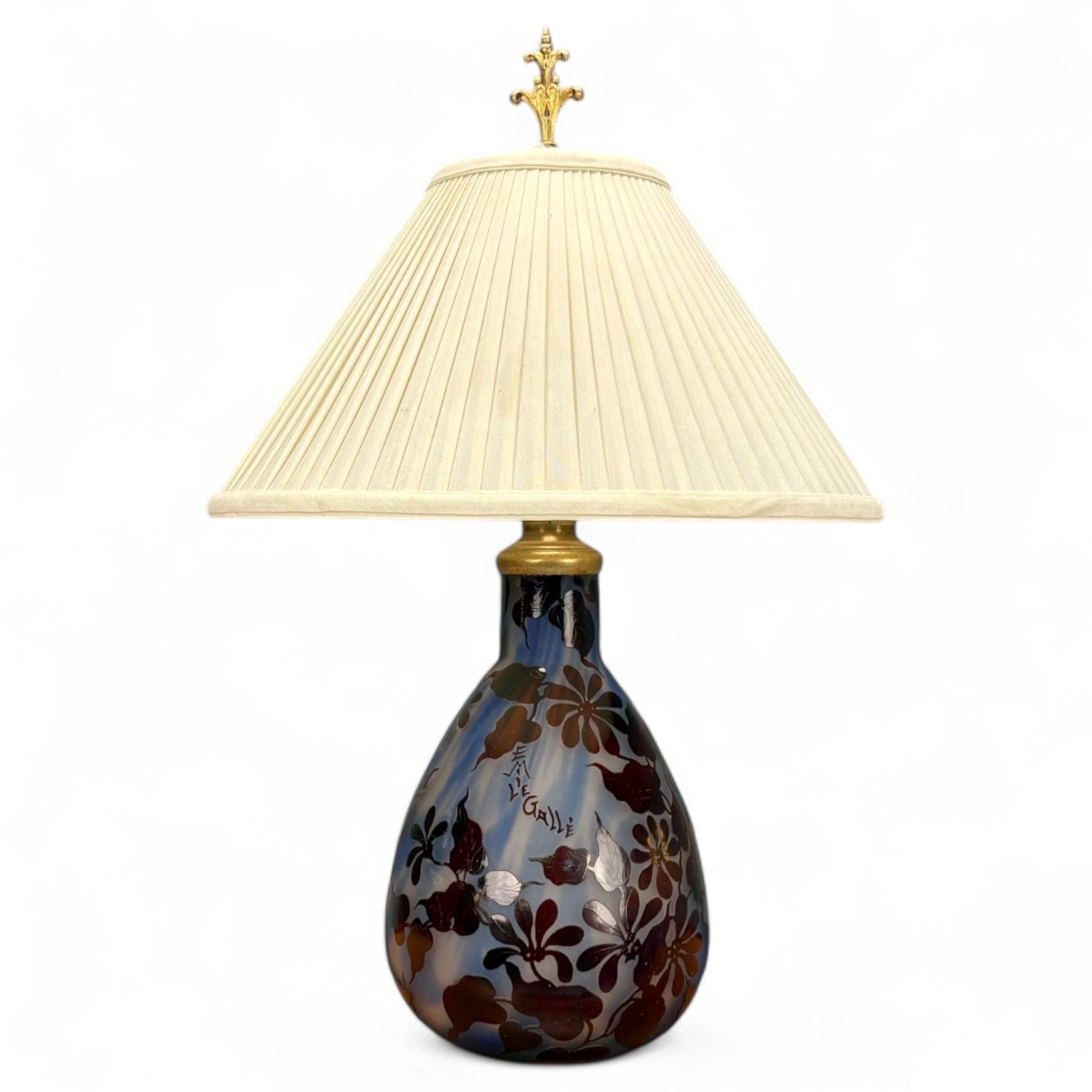Emile Gallé, Art Nouveau, Glass, Table Lamp, France, 1920s