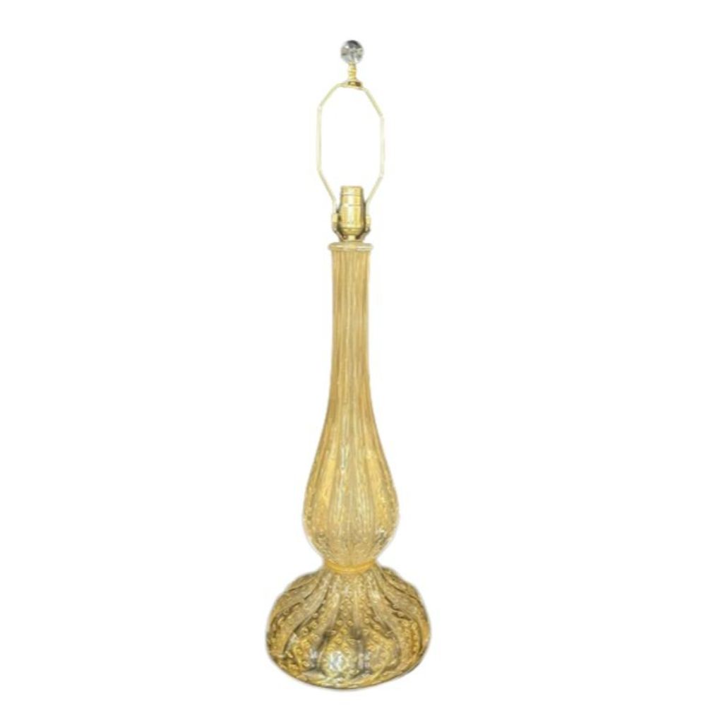 Large Italian Murano Glass Table Lamp, Mid-Century Modern, Barovier Toso Style