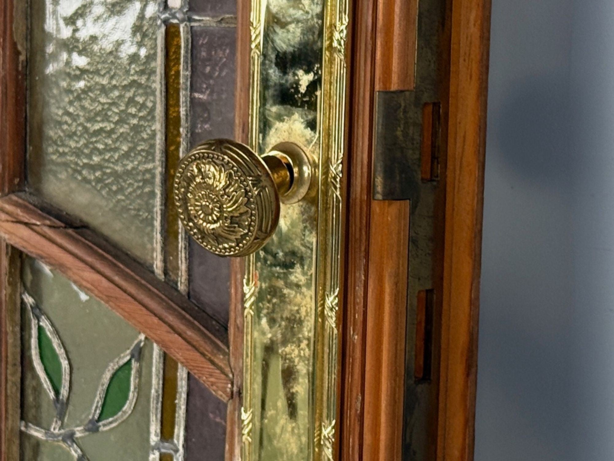 Neoclassical, Wood, Art Glass, Large Stained Glass Doors, Italy, 1930s