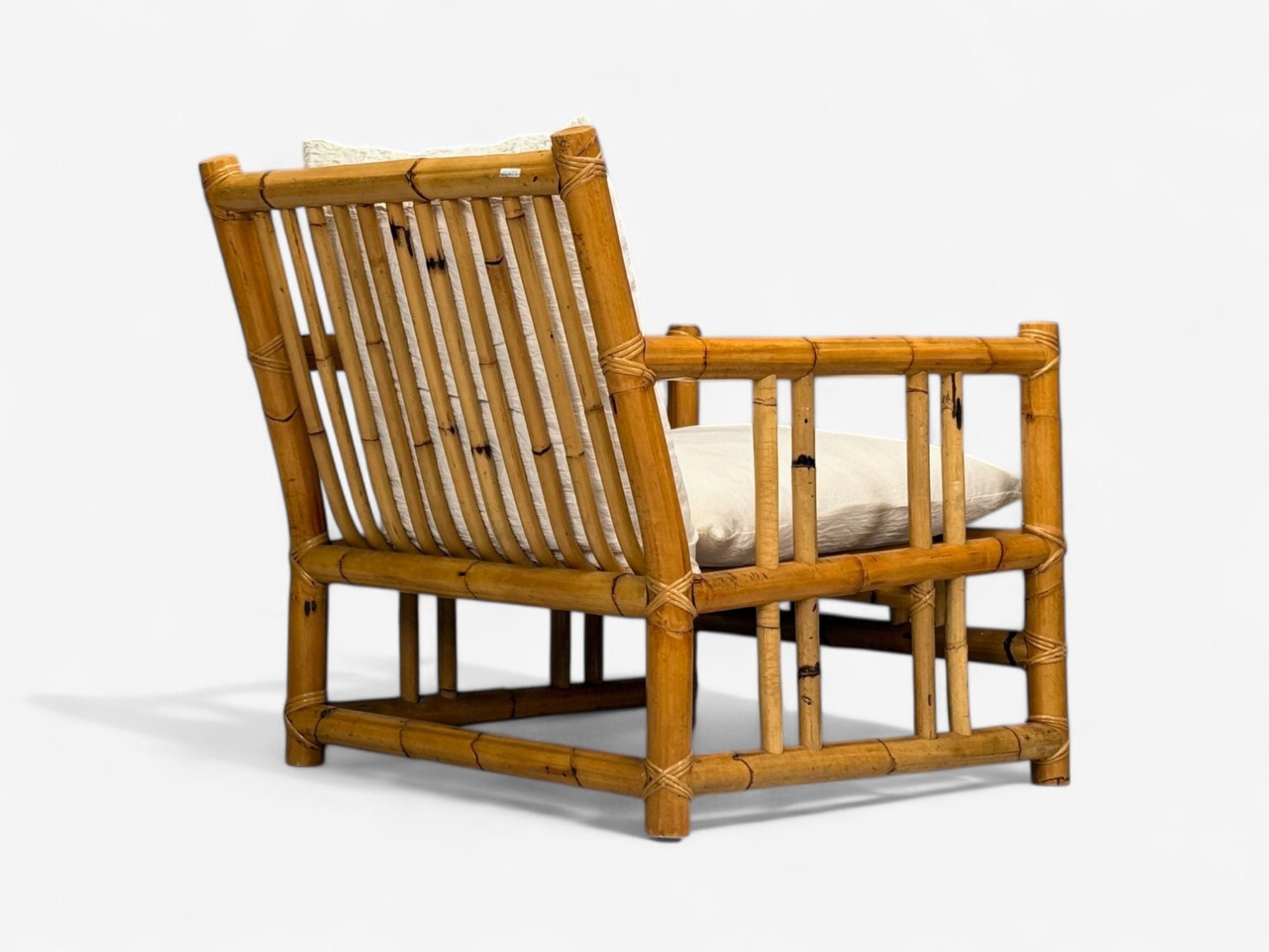 Italian Modern, Indian Cane, Bamboo, Lounge Chairs, Italy, 1960s