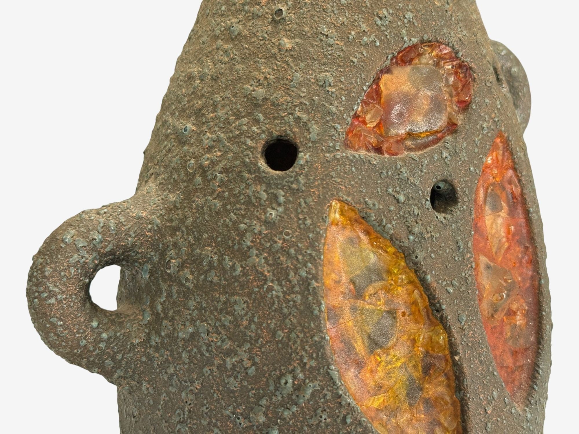 Accolay, Ceramic, Stained Glass, Spun Resin, Table Lamp, France, 1960s