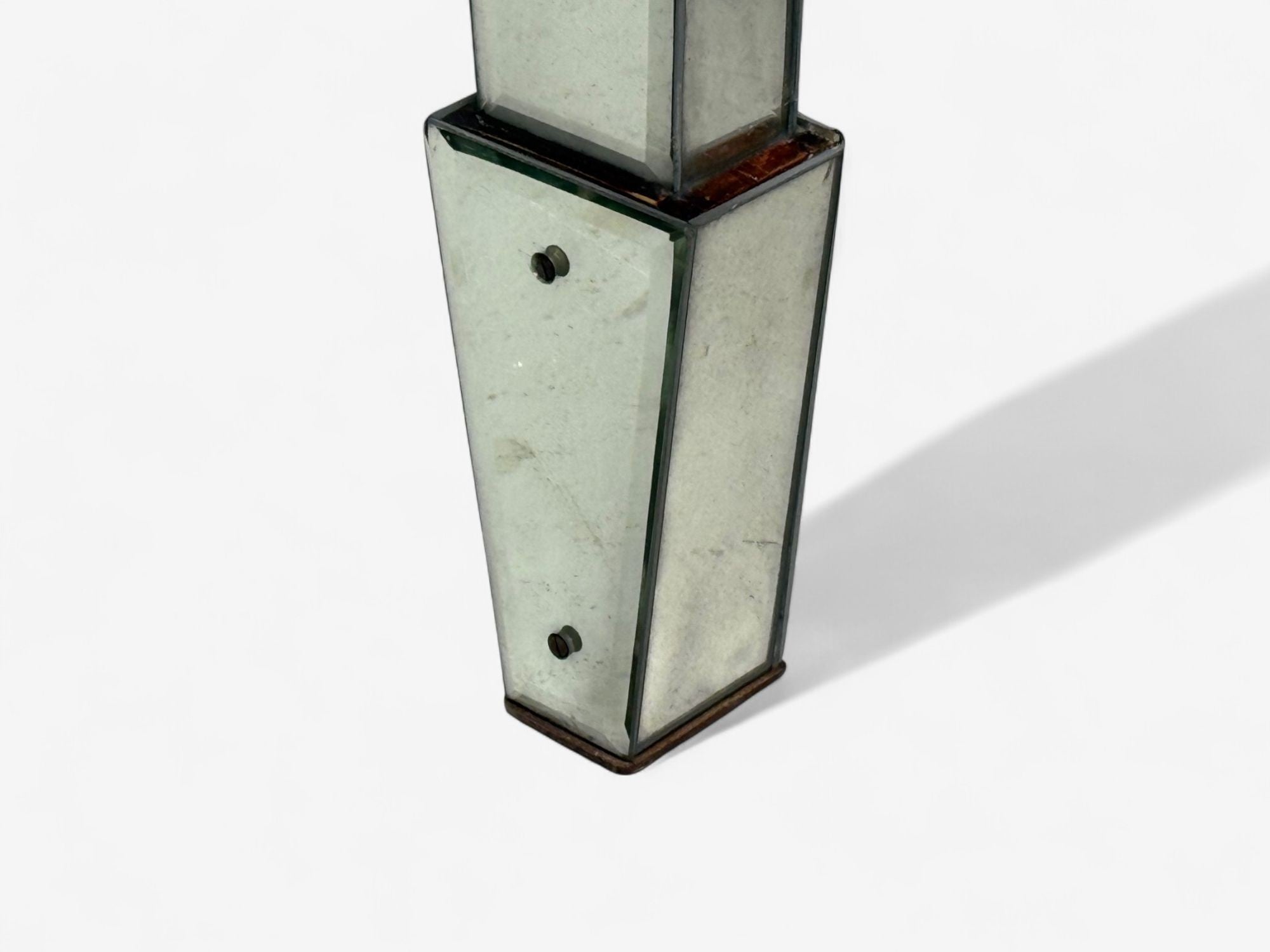 French Art Deco Style, Antique Glass, Painted Wood, Mirrored Console Tables