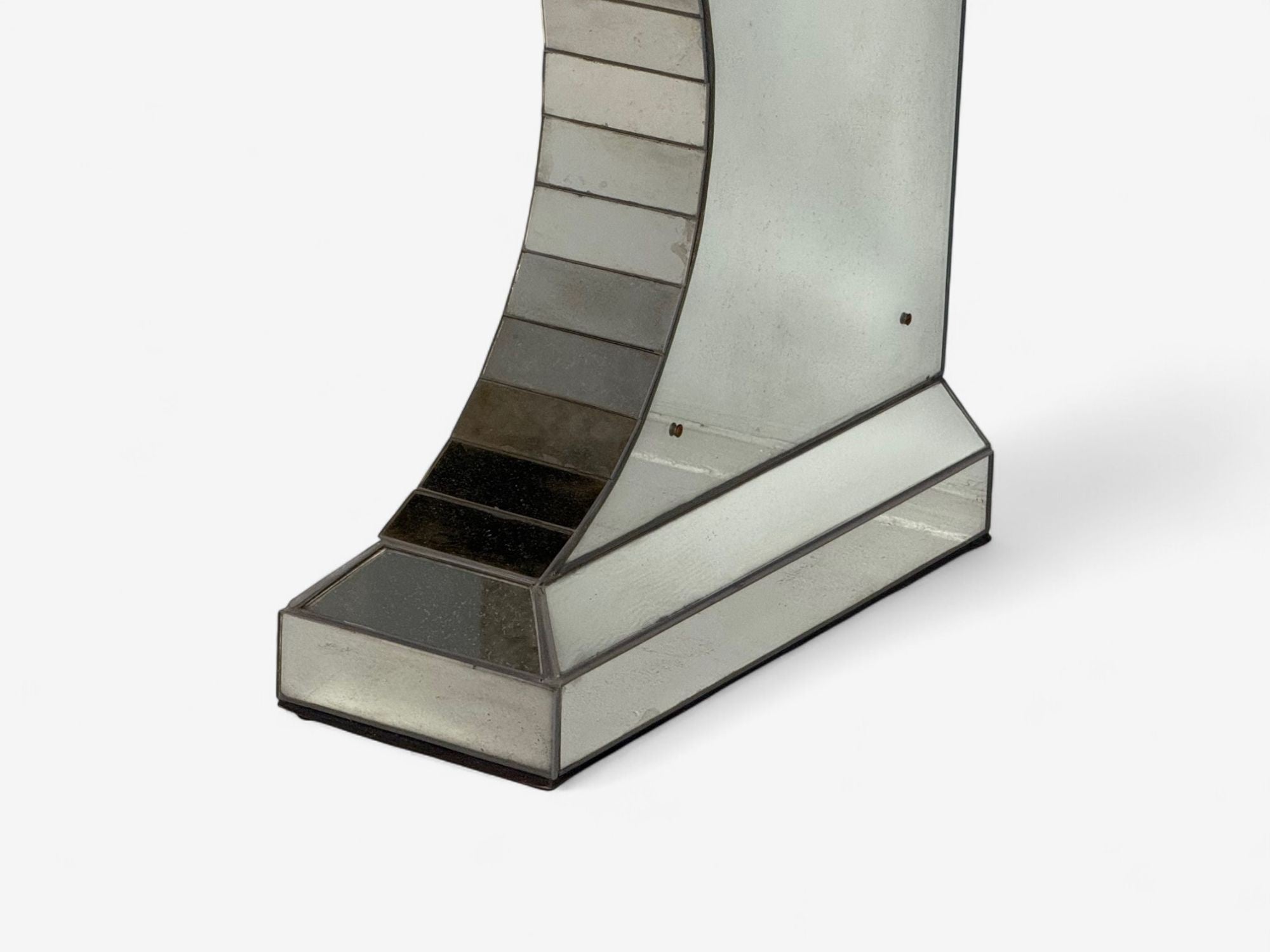 Serge Roche Style, Distressed Glass, Painted Wood, Mirrored Console Tables