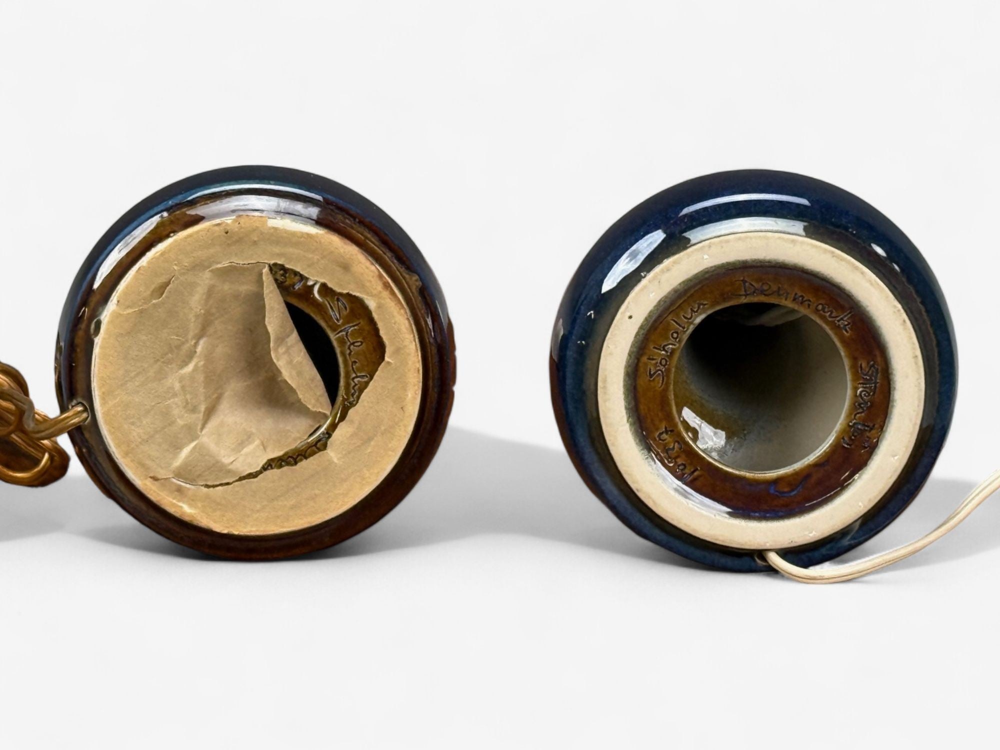 Søholm Stentøj, Glazed Stoneware, Table Lamps, Denmark, 1970s