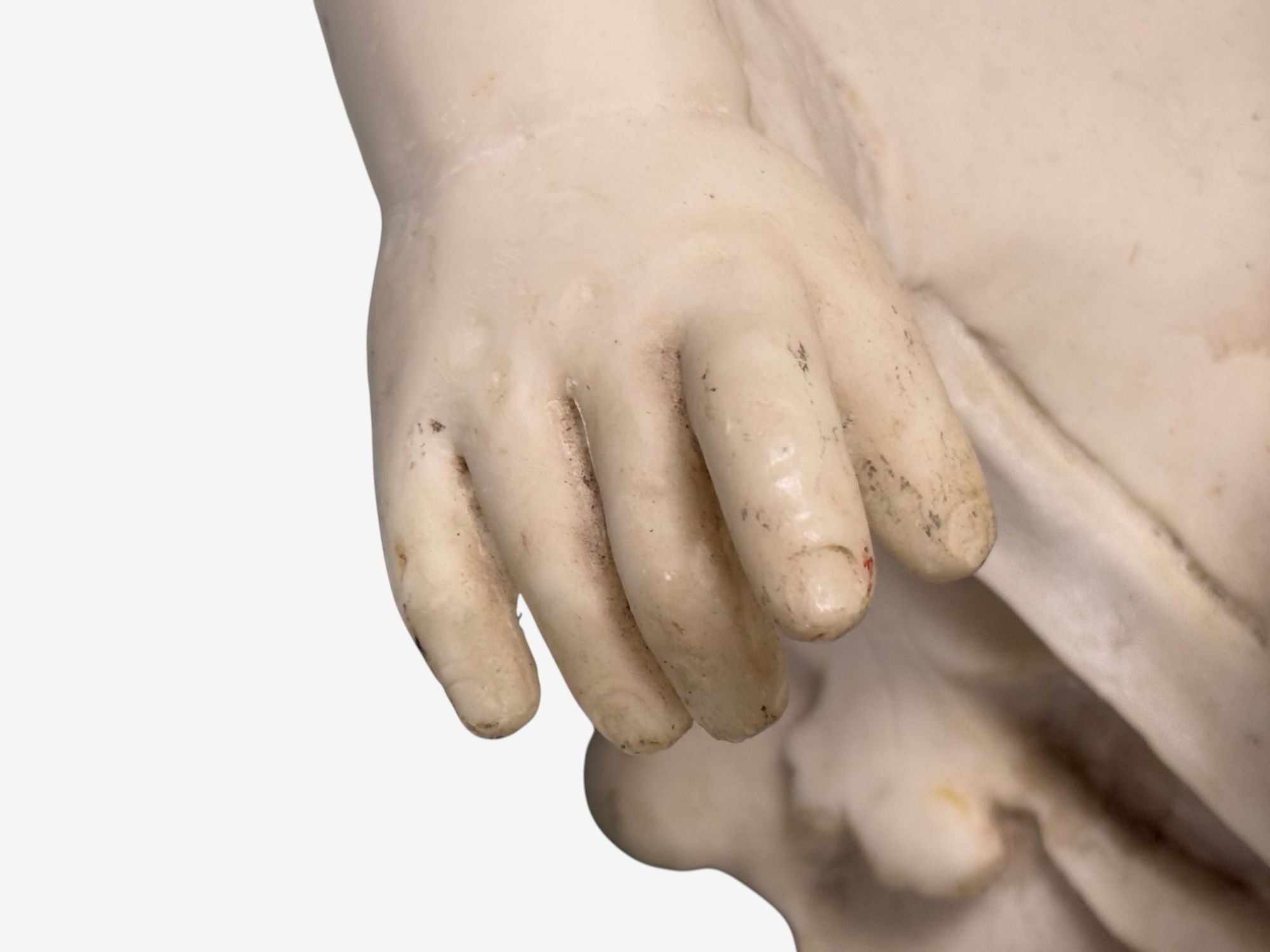 Neoclassical, Faux Marble, Seated Angel Busts on Sleighs, Italy, 1960s