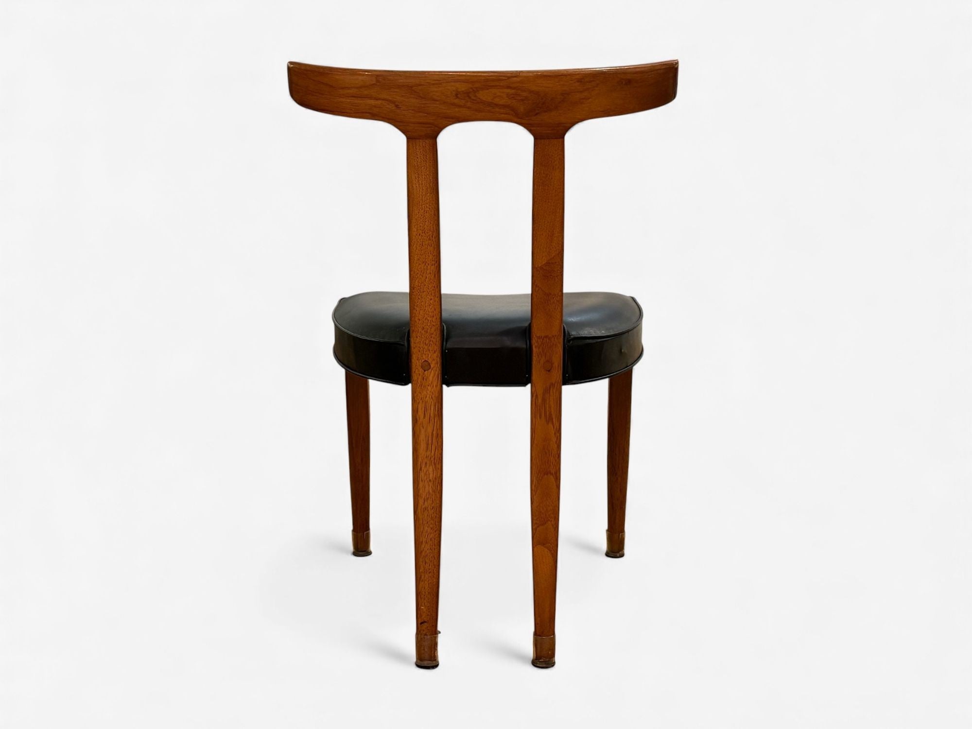 Ole Wanscher, Teak, Leatherette, T-Back Occasional Chairs, Denmark, 1960s