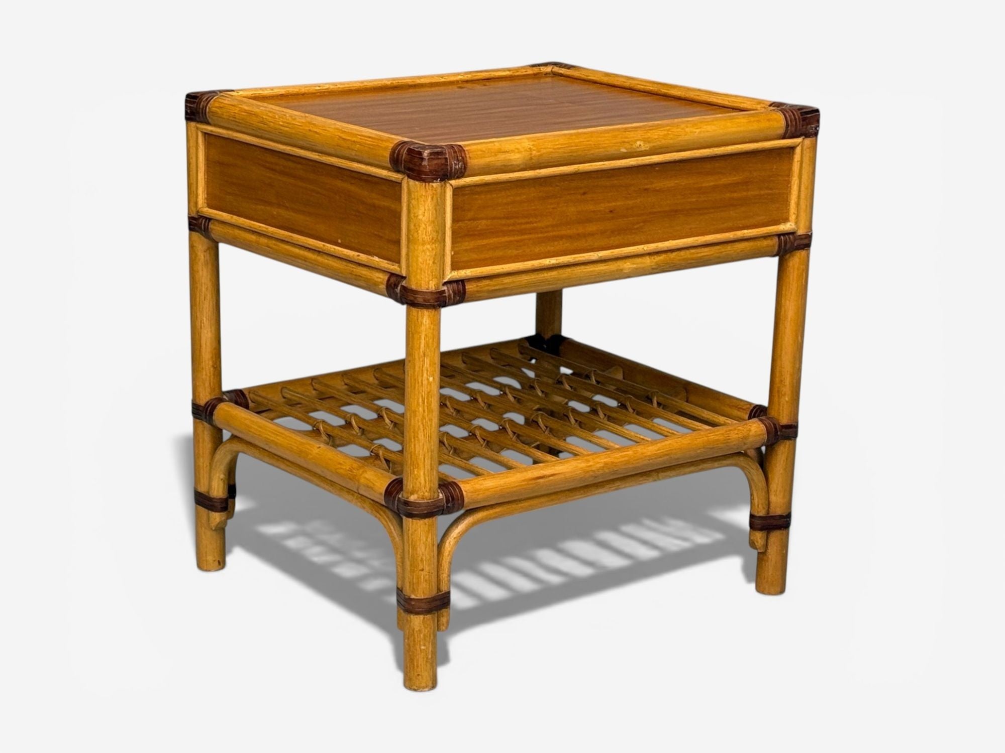 Kenneth Bergenblad, Nightstands, Bamboo, Rattan, Brass, Sweden, 1970s