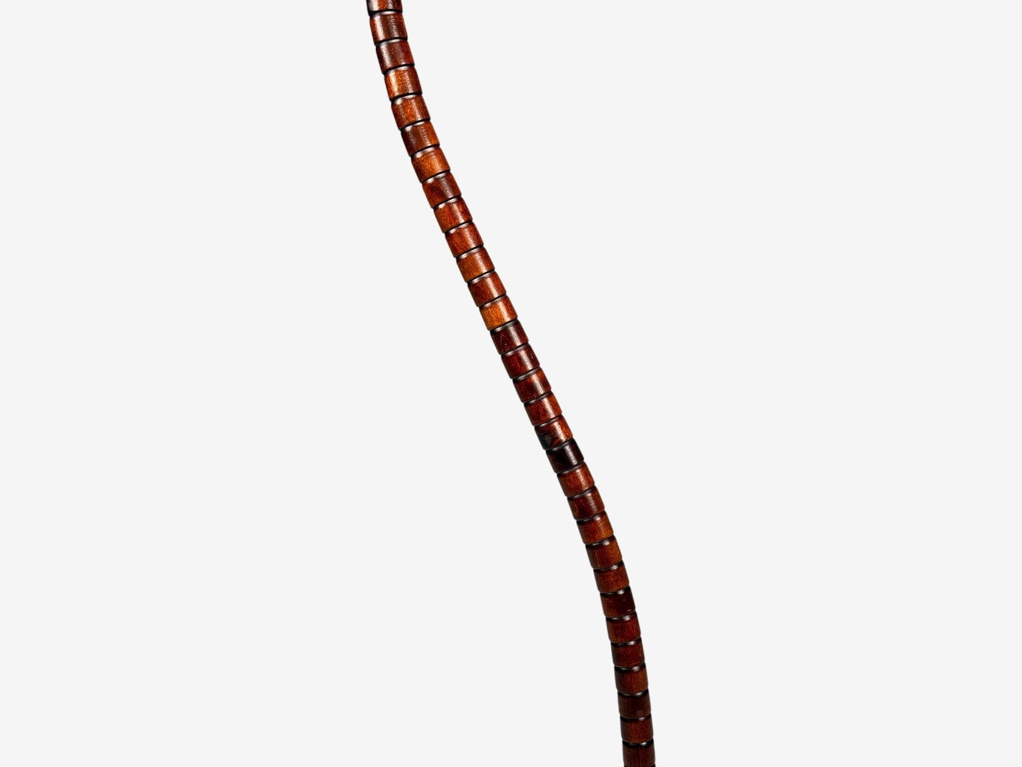 Markslöjd Attribution, Floor Lamp, Stained Wood, Fabric, Sweden, 1970s
