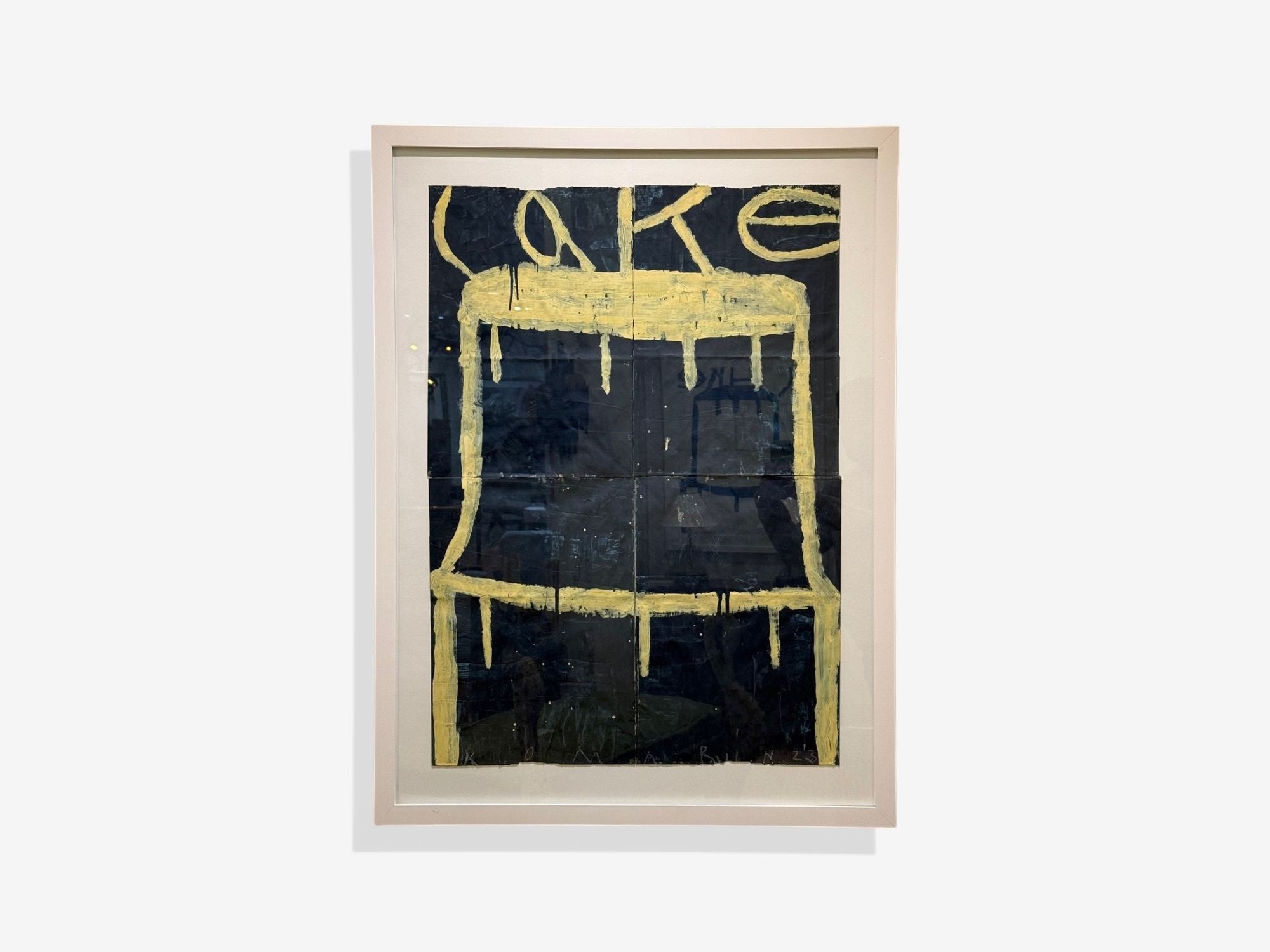 Gary Komarin, Blue and White Contemporary 'Cake' Painting, American, 21st C.